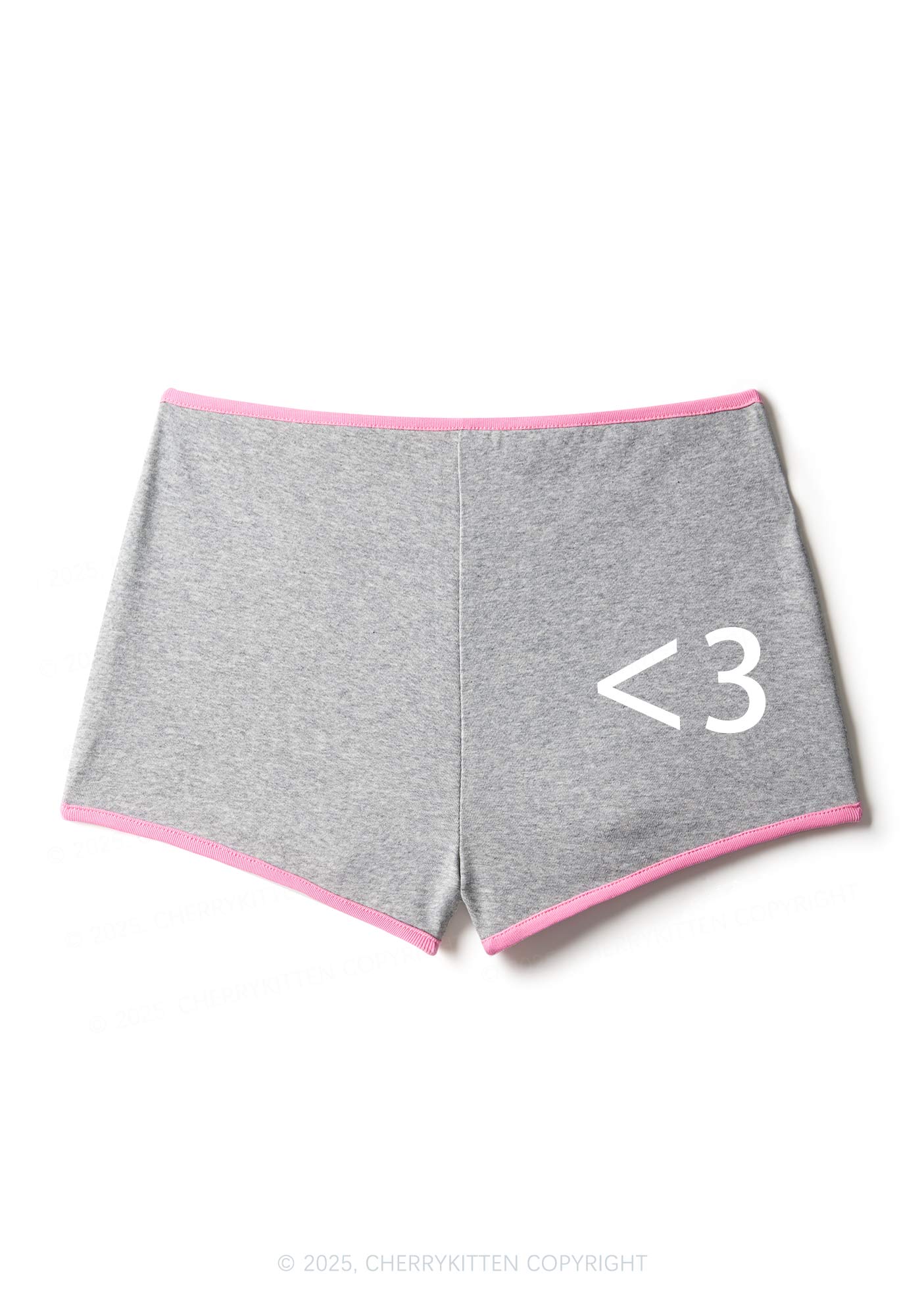 Cute Heart Y2K Contrast Mini Shorts Cherrykitten