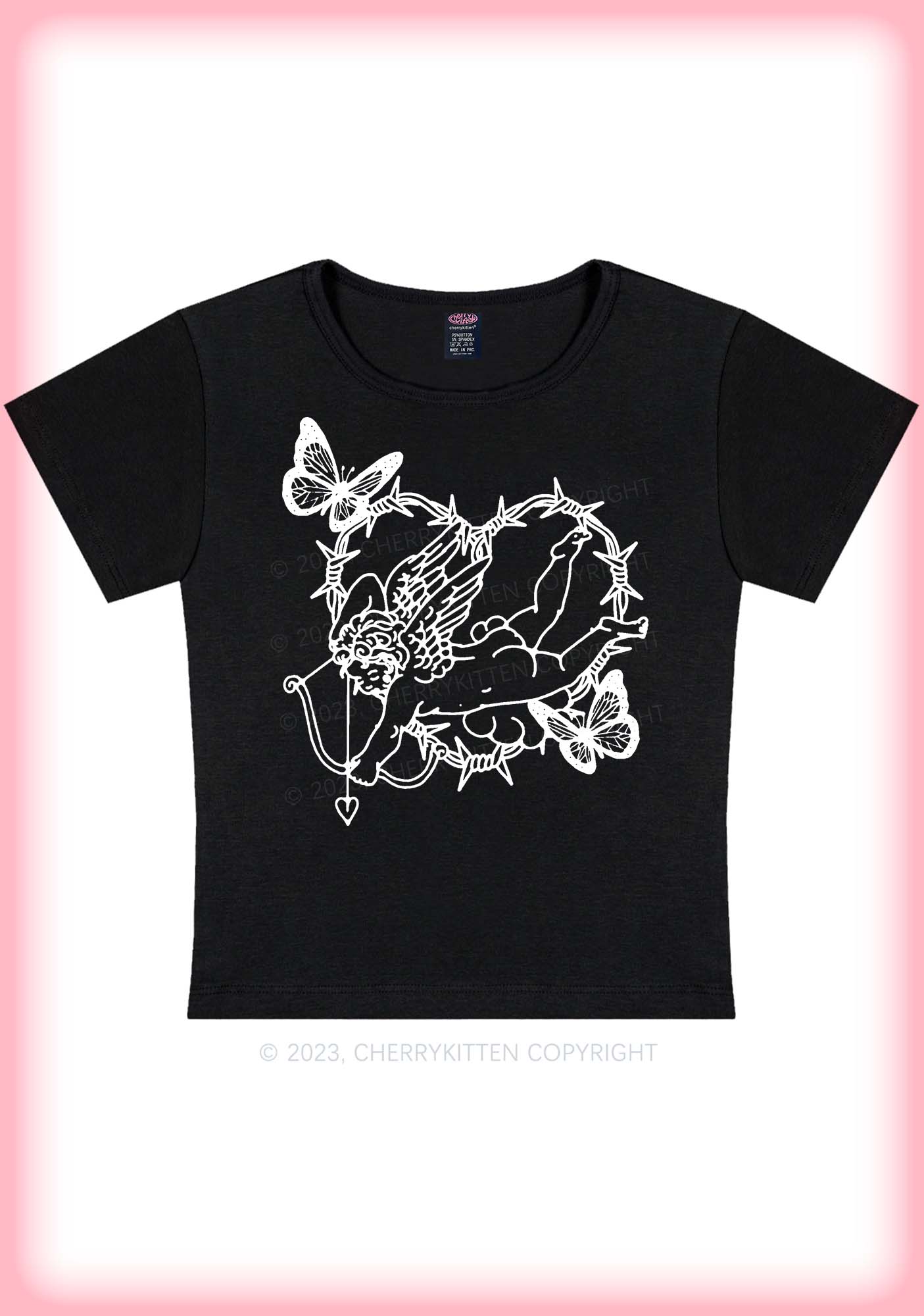 Butterfly Cupid Valentine's Day Y2K Baby Tee Cherrykitten