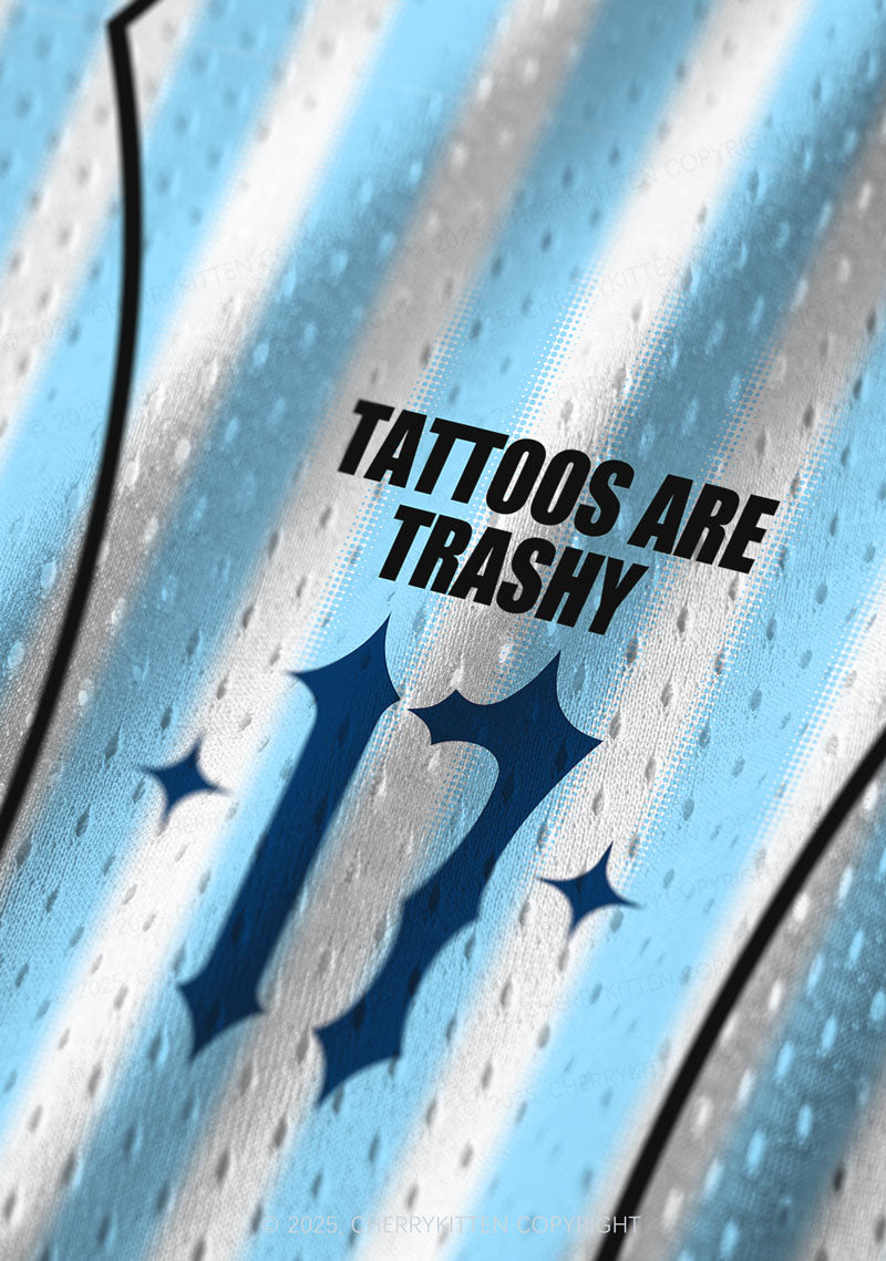 Custom Tattoos Are Trashy Y2K Sport Jersey Tank Cherrykitten
