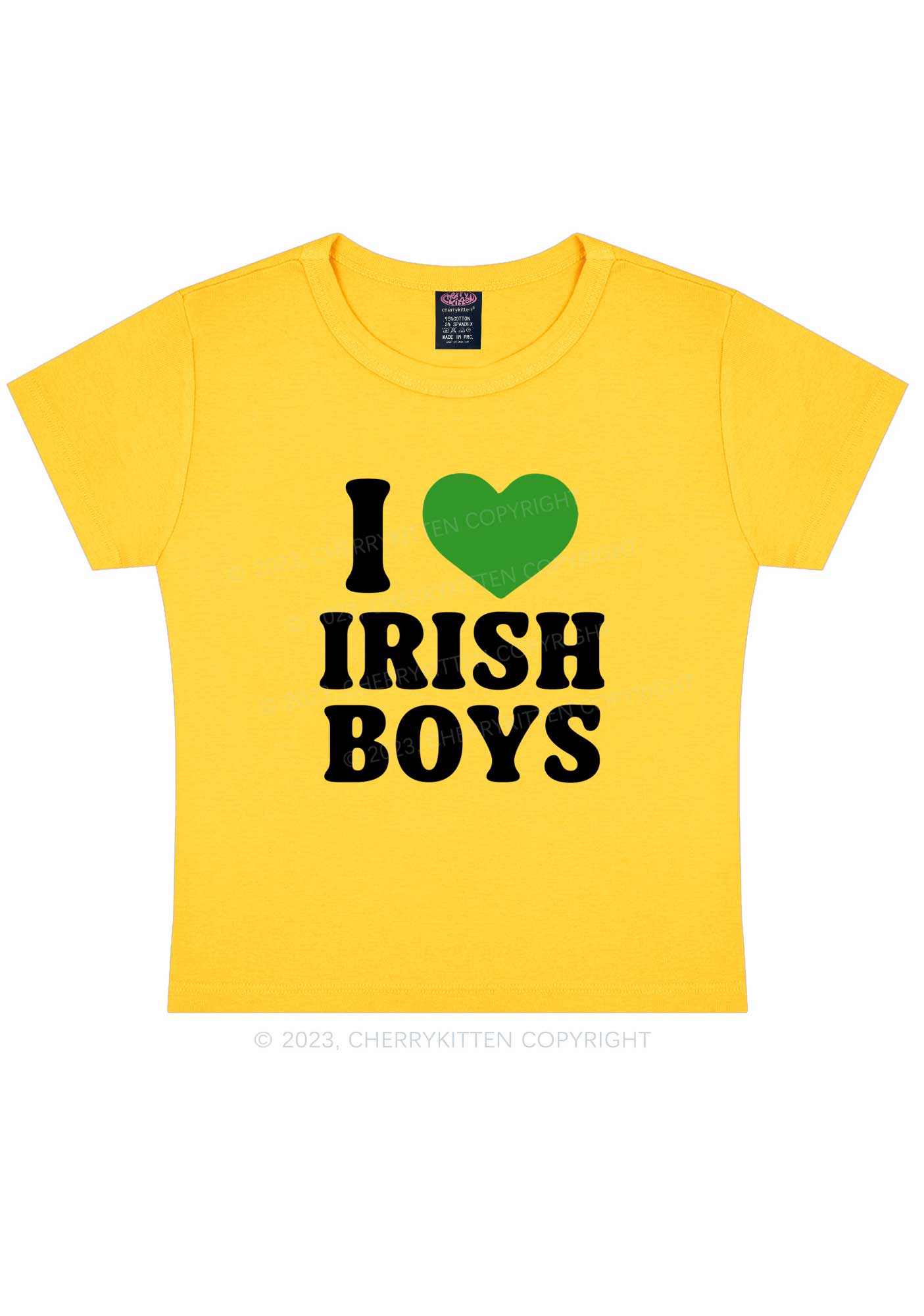 I Love Irish Boys St Patricks Y2K Baby Tee Cherrykitten