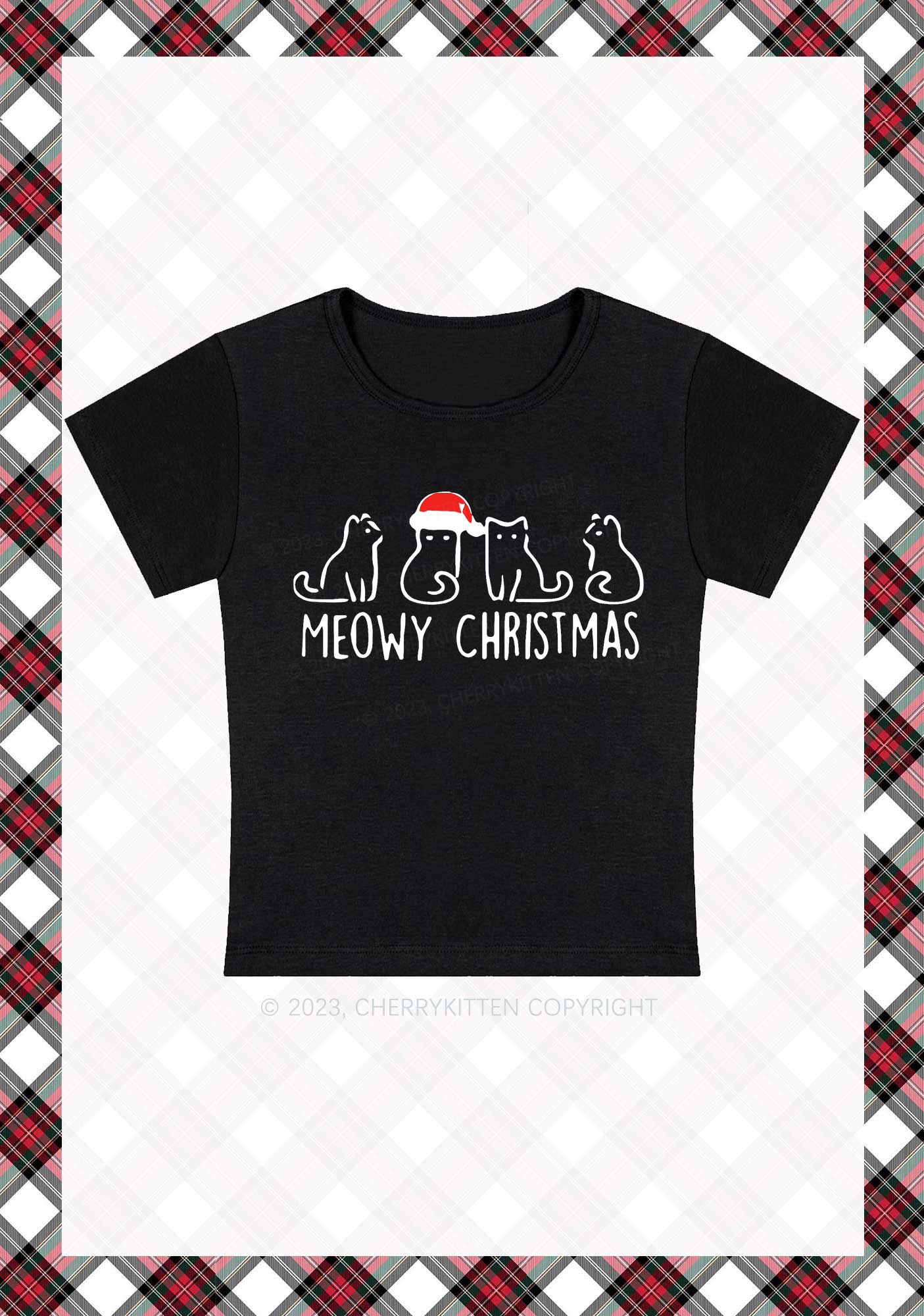 Meowy Christmas Baby Tee Cherrykitten