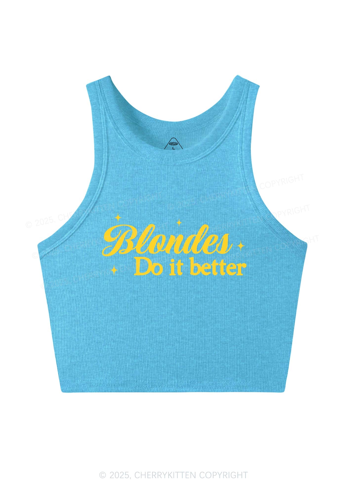 Blondes Do It Better Y2K Crop Tank Top Cherrykitten