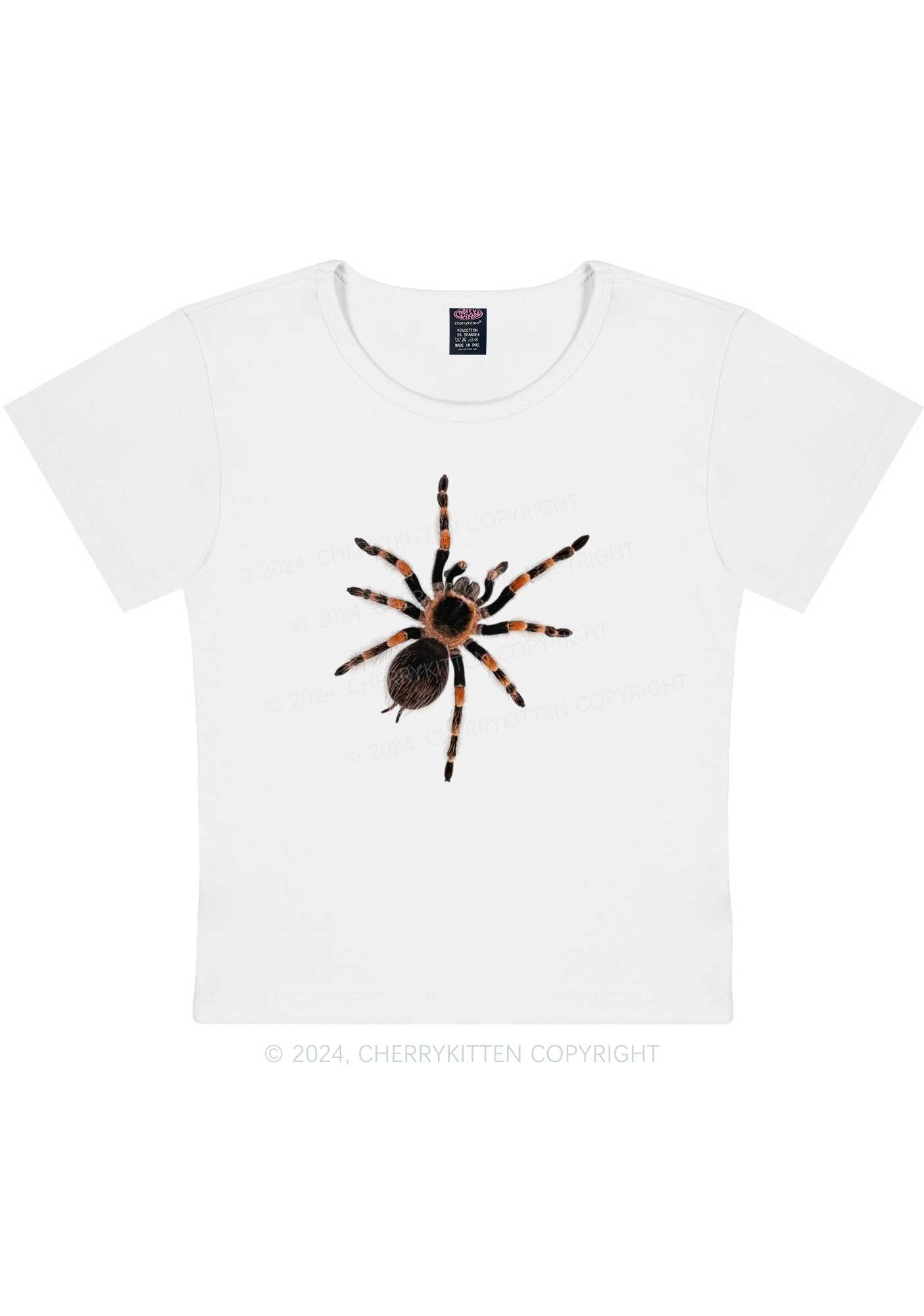 Curvy Mexican Red Knee Tarantula Y2K Baby Tee Cherrykitten