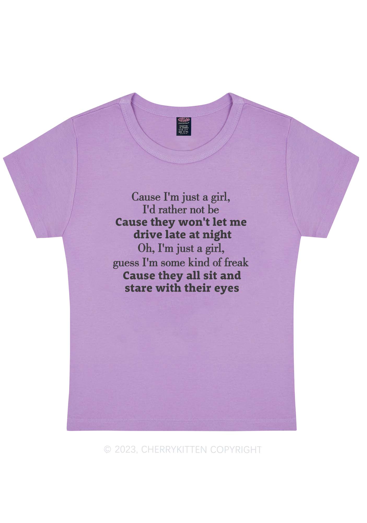 Curvy I'm A Freak Girl Y2K Baby Tee Cherrykitten