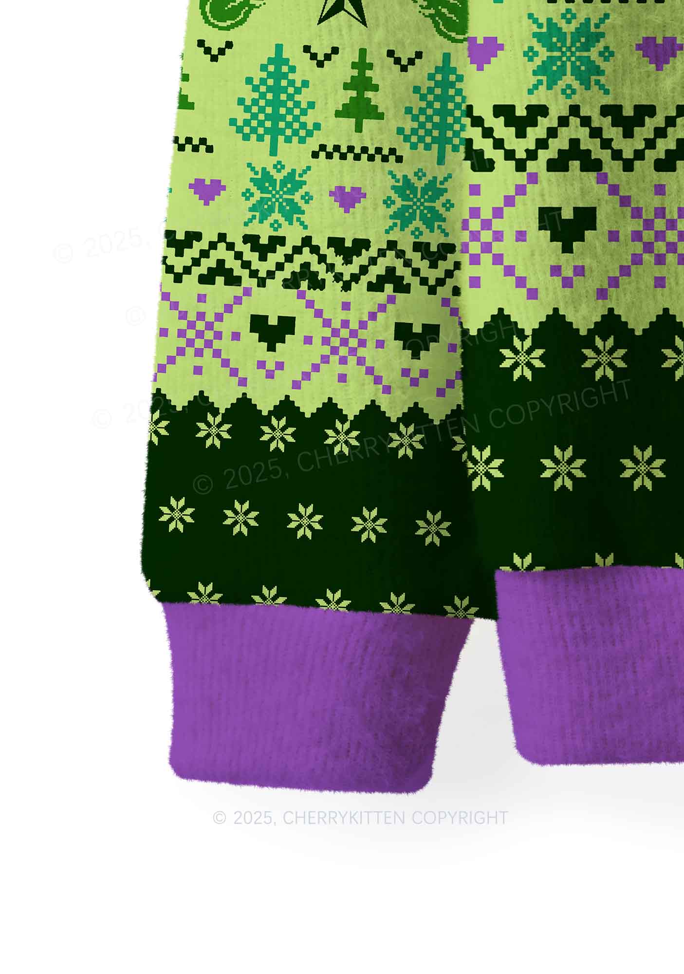 Motherfxcker Two Sides Y2K Christmas Knit Sweatshirt Cherrykitten