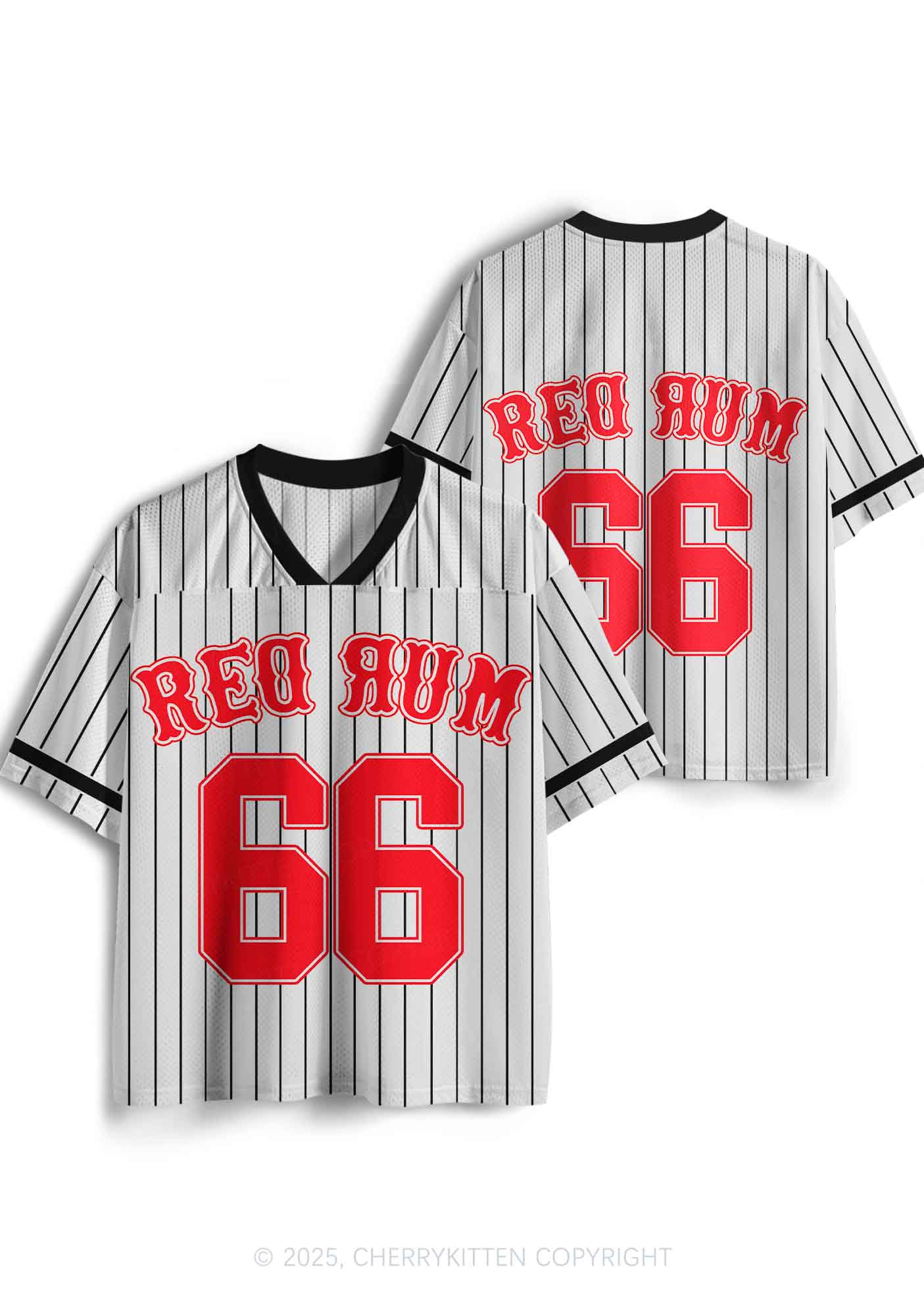 Custom Striped Red Rum Y2K Sport Jersey Shirts Cherrykitten