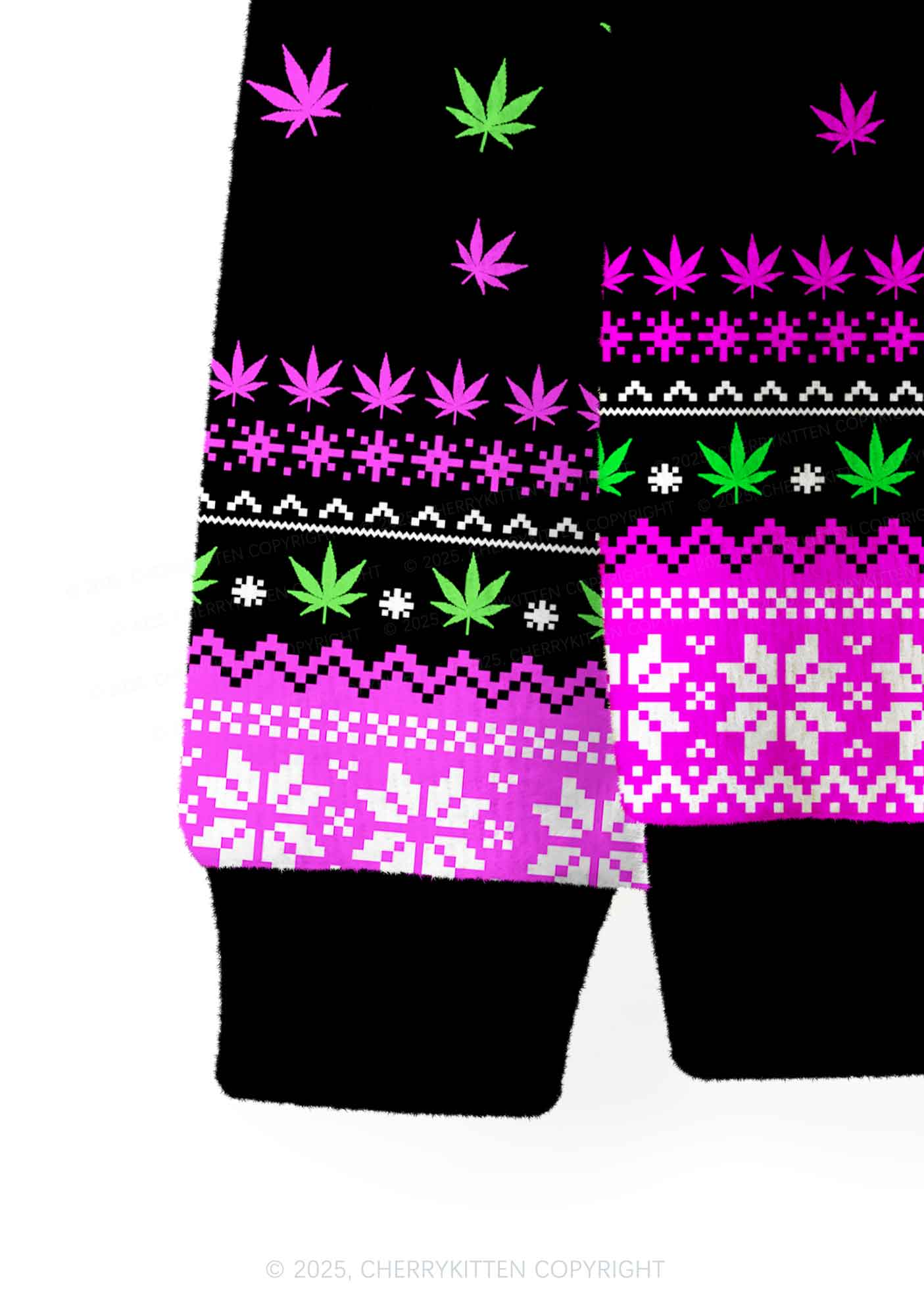 Smoke Blunt Wxxd Y2K Christmas Cardigan Knit Sweatshirt Cherrykitten