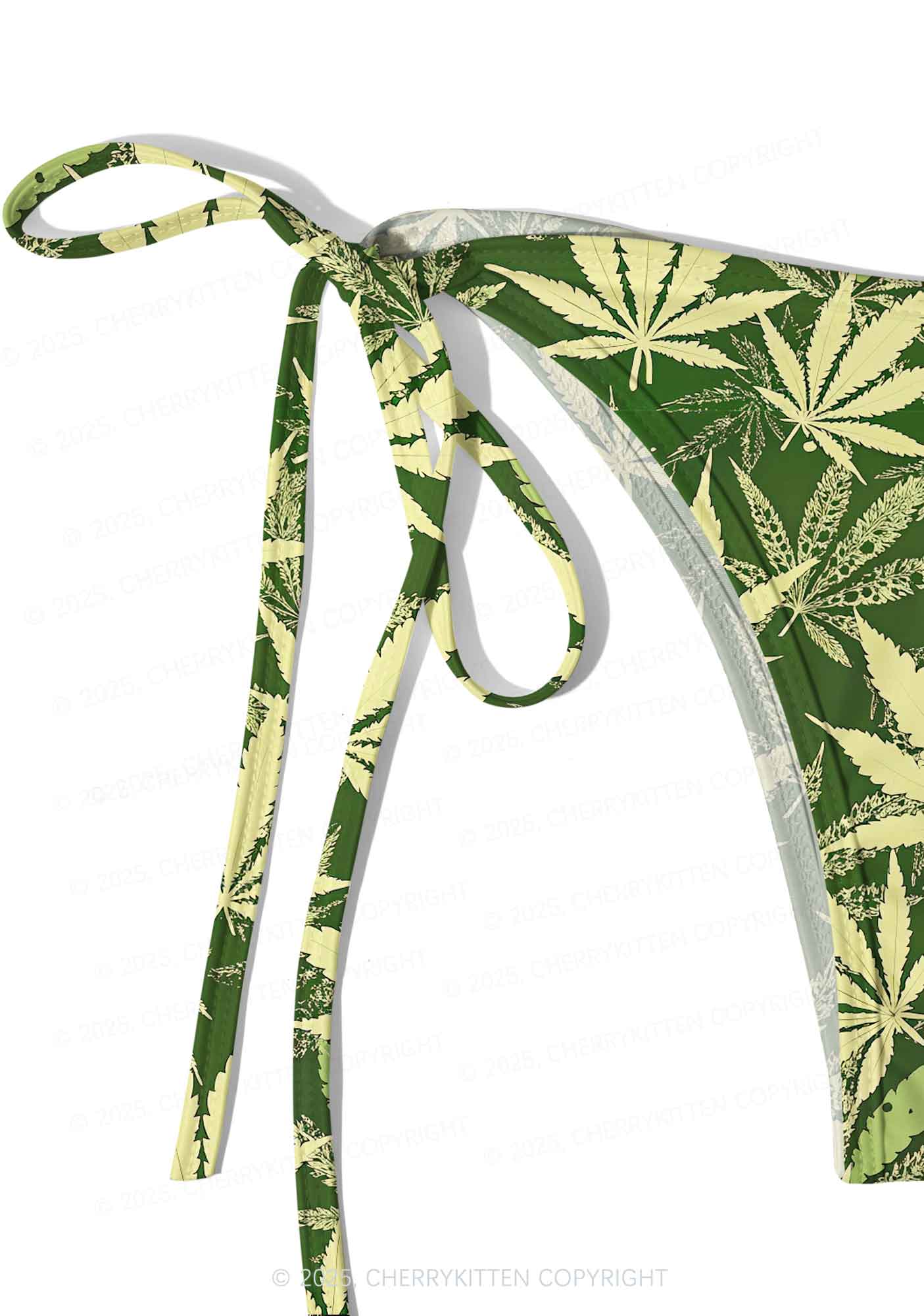 Yellow Leaf Y2K Print Bikini Set Cherrykitten