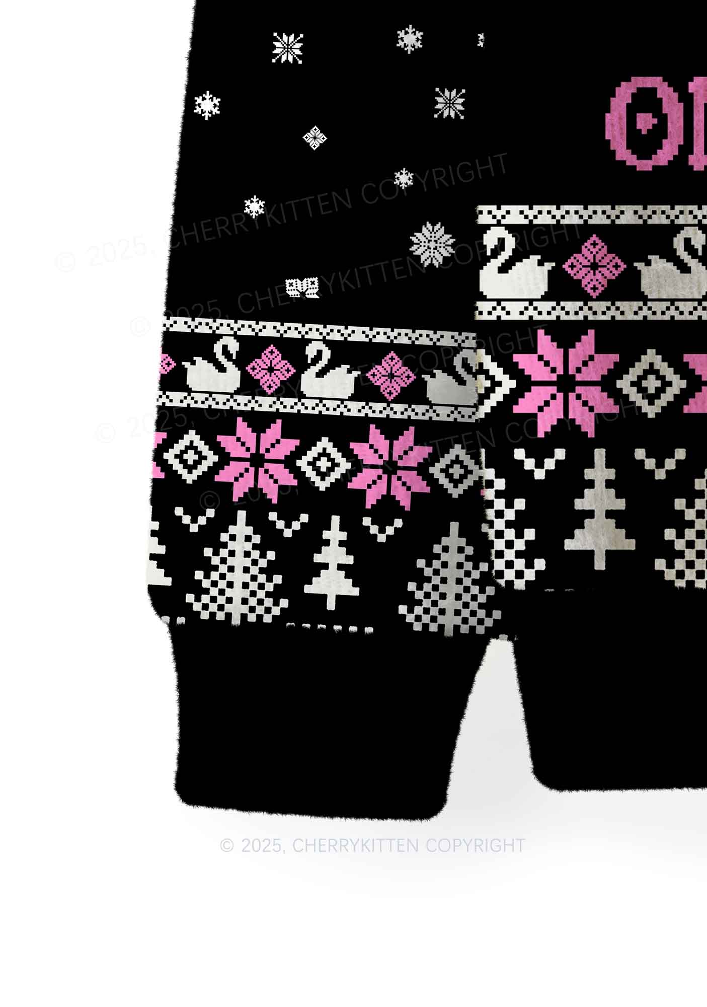 Silly Goose On the Loose Y2K Christmas Knit Sweatshirt Cherrykitten
