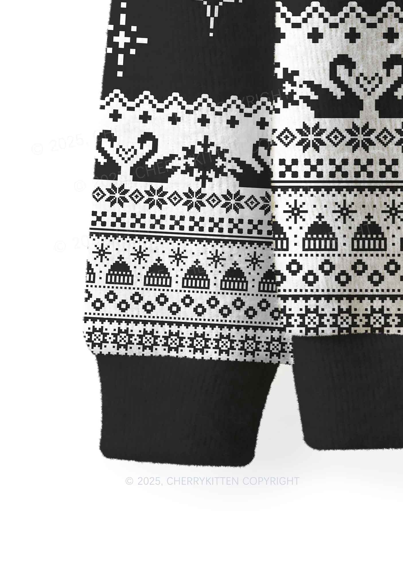 Silly Goose University Y2K Christmas Knit Sweatshirt Cherrykitten
