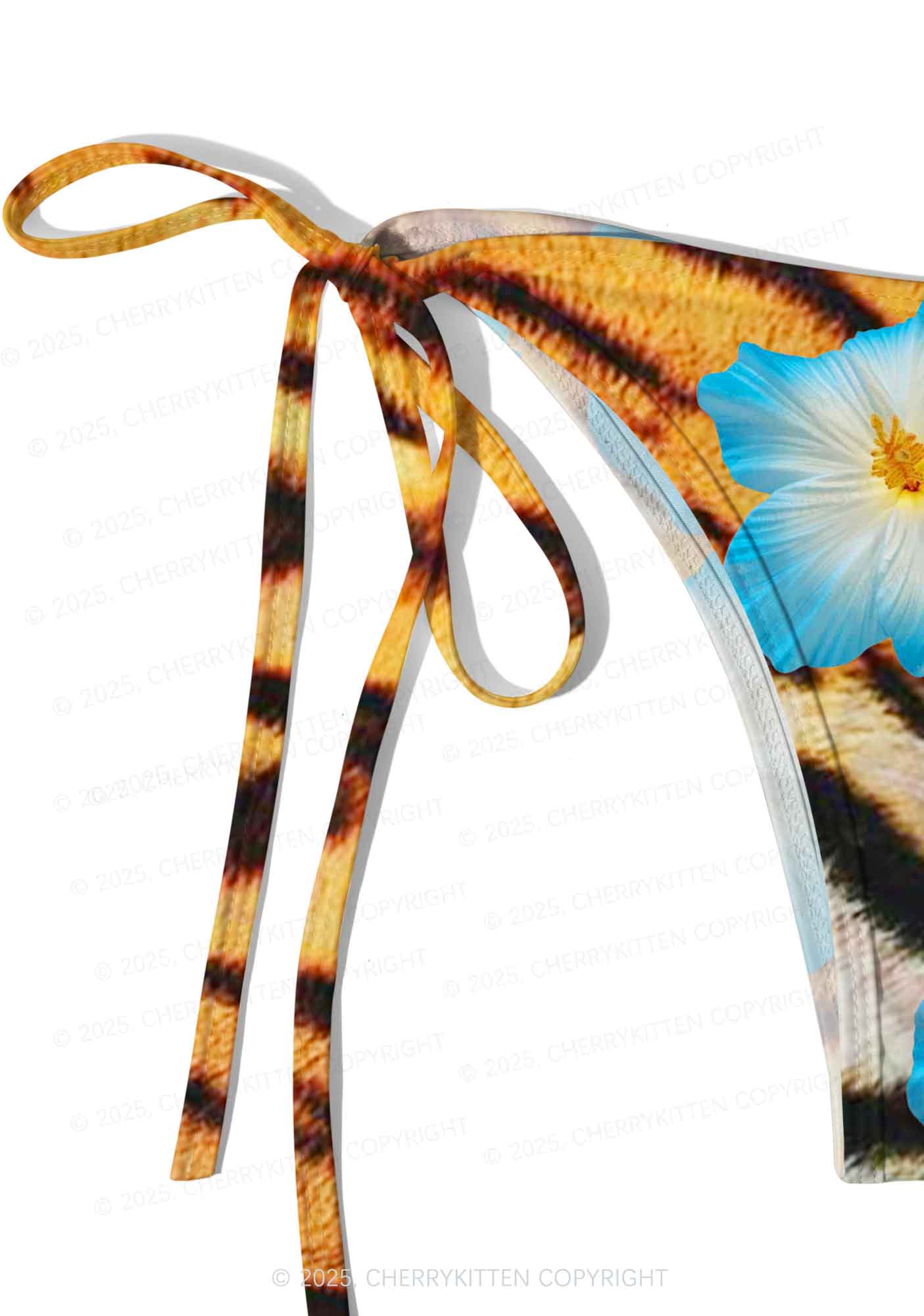Tiger With Flowers Y2K Print Bikini Set Cherrykitten