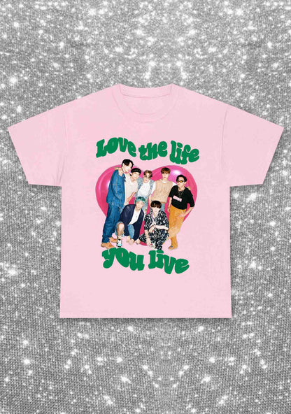Love The Life You Live Kpop Y2K Chunky Shirt Cherrykitten