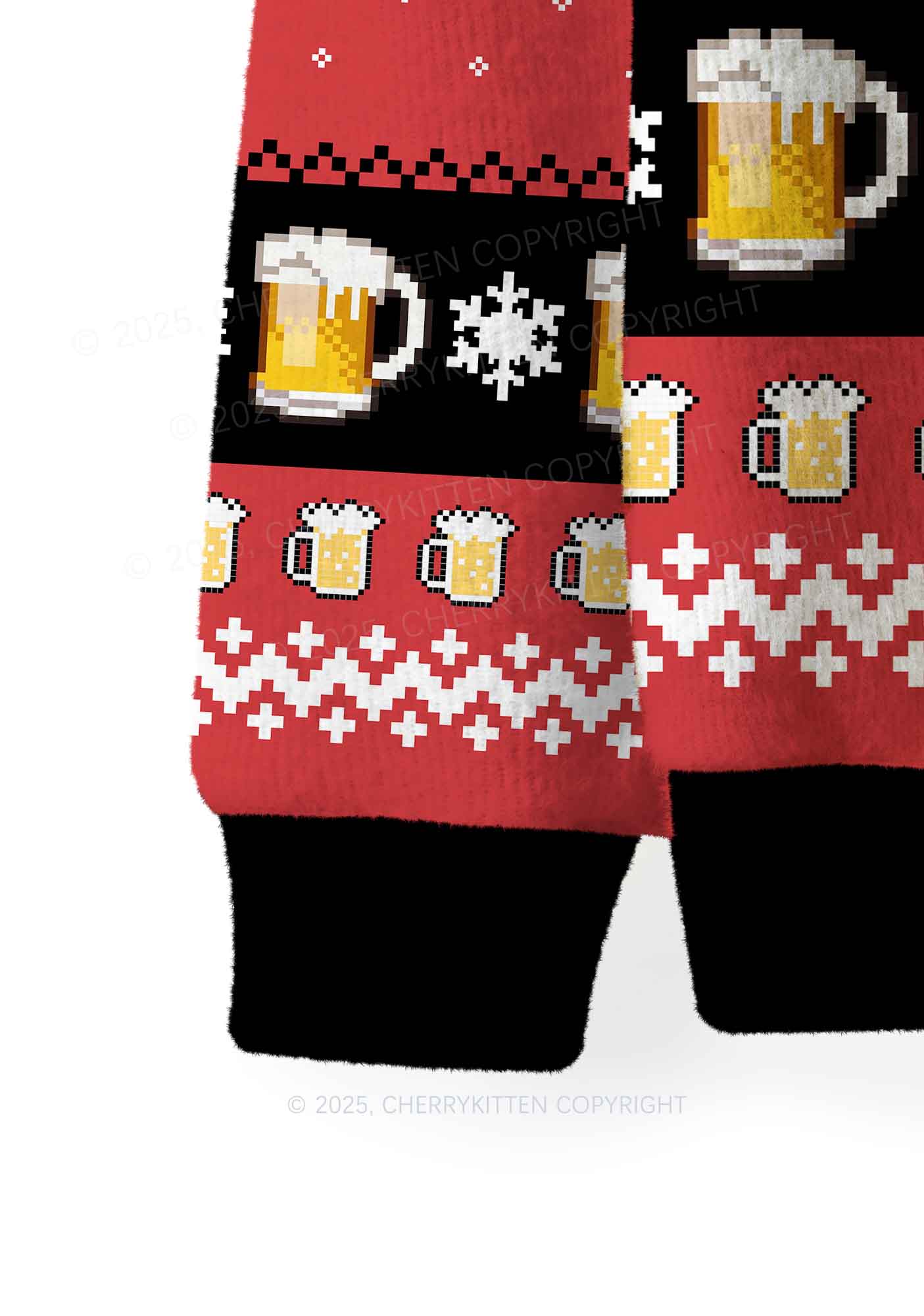 Support Day Drinking Y2K Christmas Knit Sweatshirt Cherrykitten