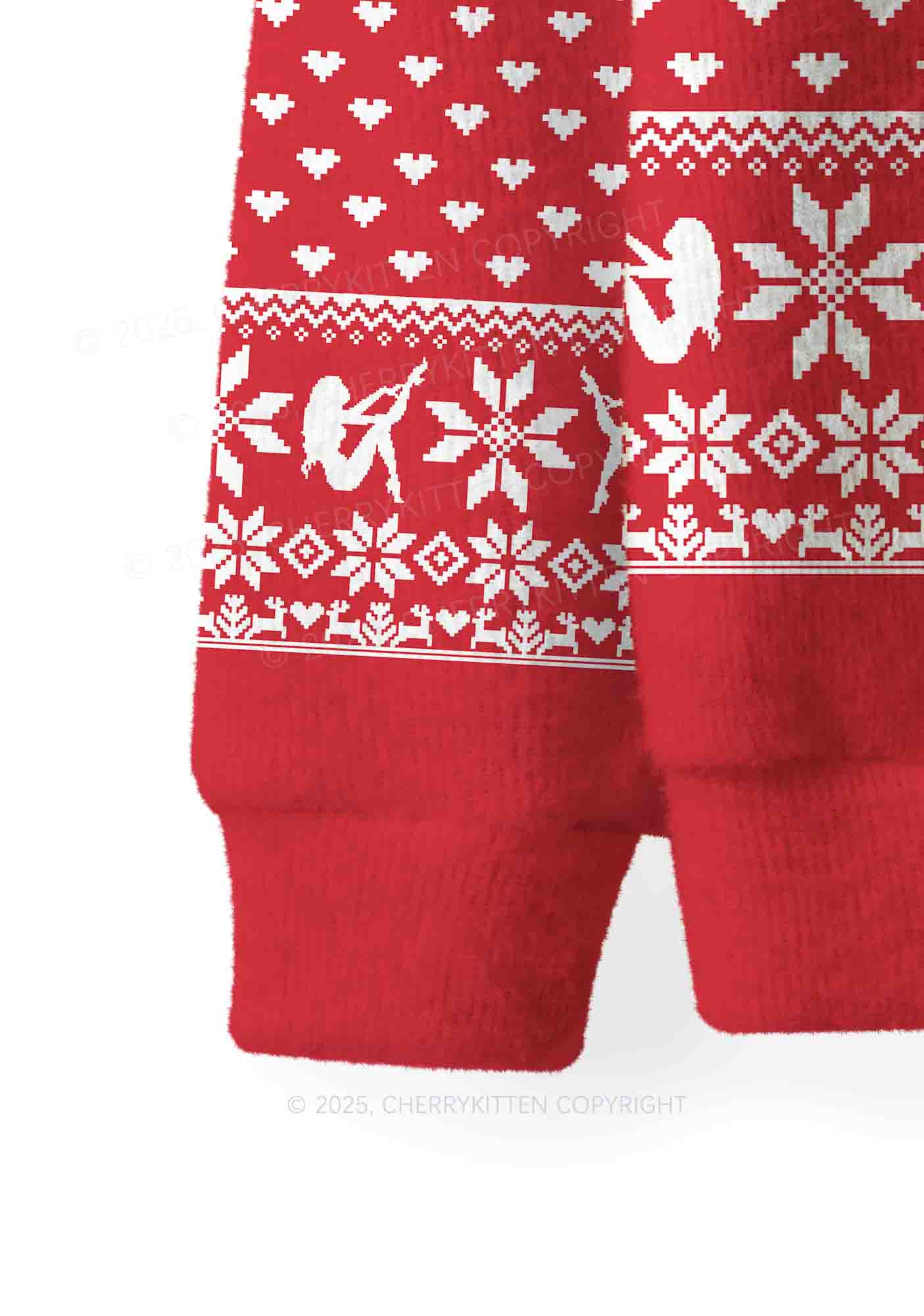 Red Cxxt Y2K Christmas Knit Sweatshirt Cherrykitten