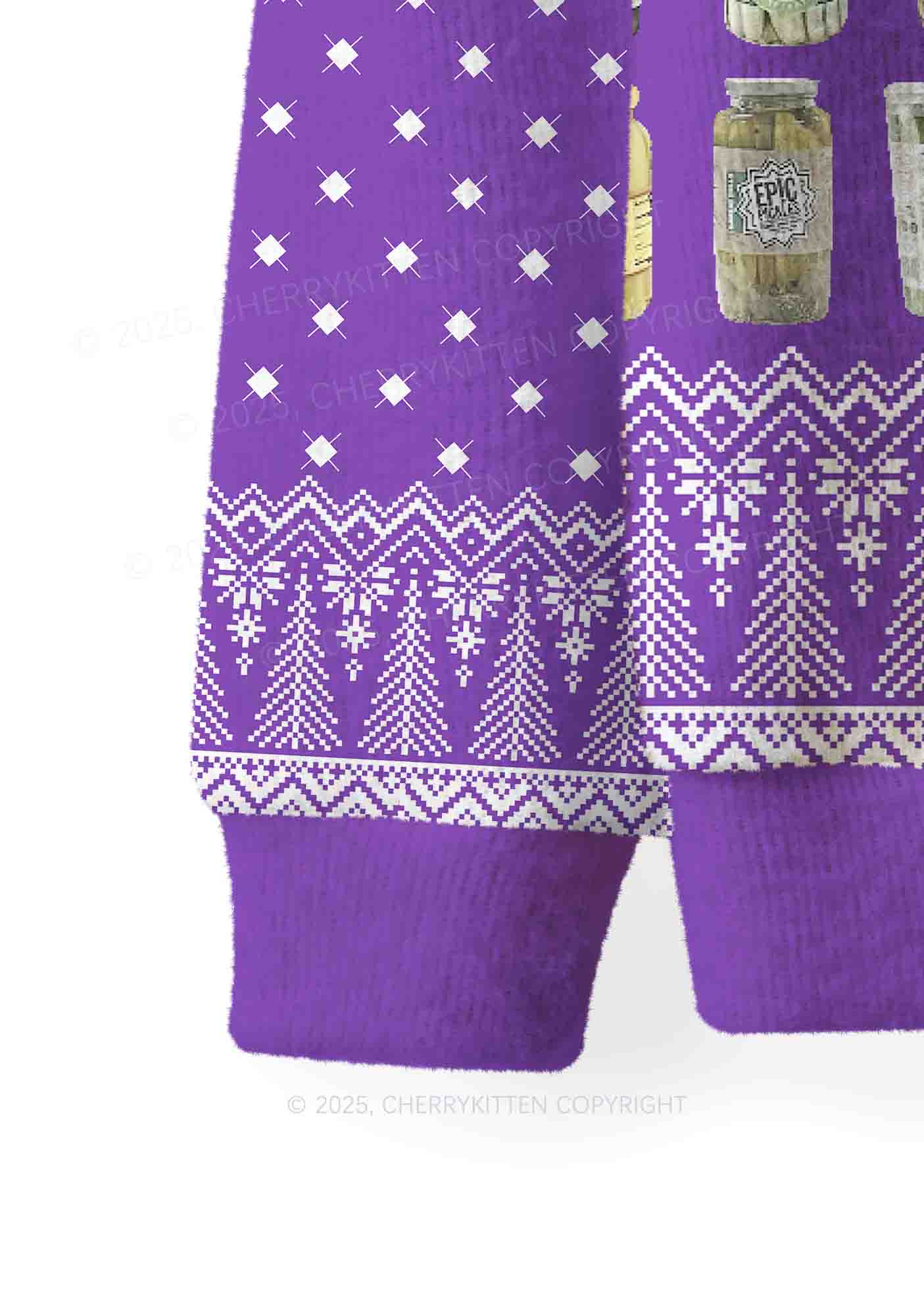 Canned Pickles Y2K Christmas Knit Sweatshirt Cherrykitten