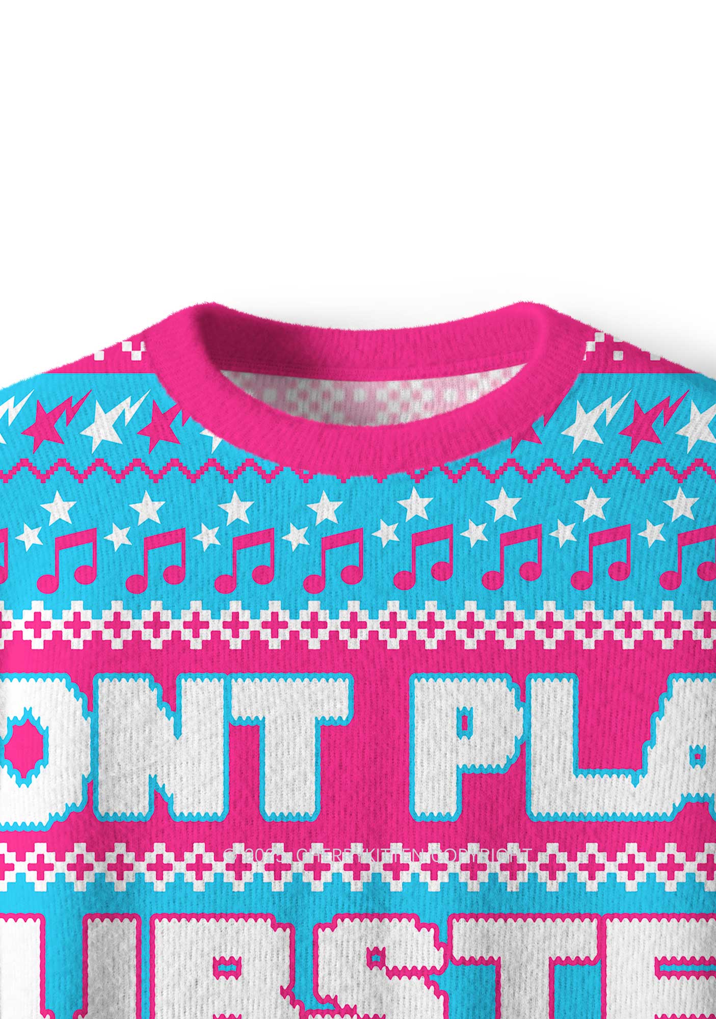 Dont Play Dubstep Y2K Christmas Knit Sweatshirt Cherrykitten