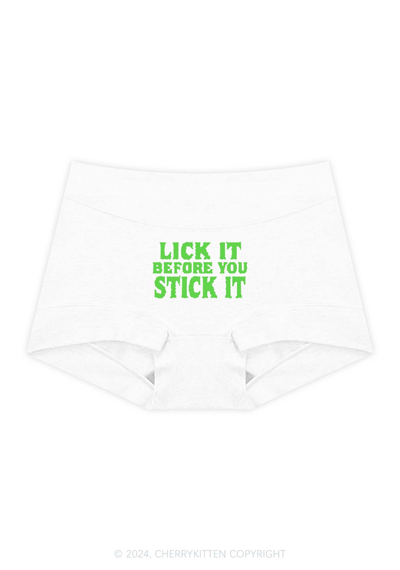 Lick It Before Stick It Y2K Mid Rise Waist Boyshort Cherrykitten