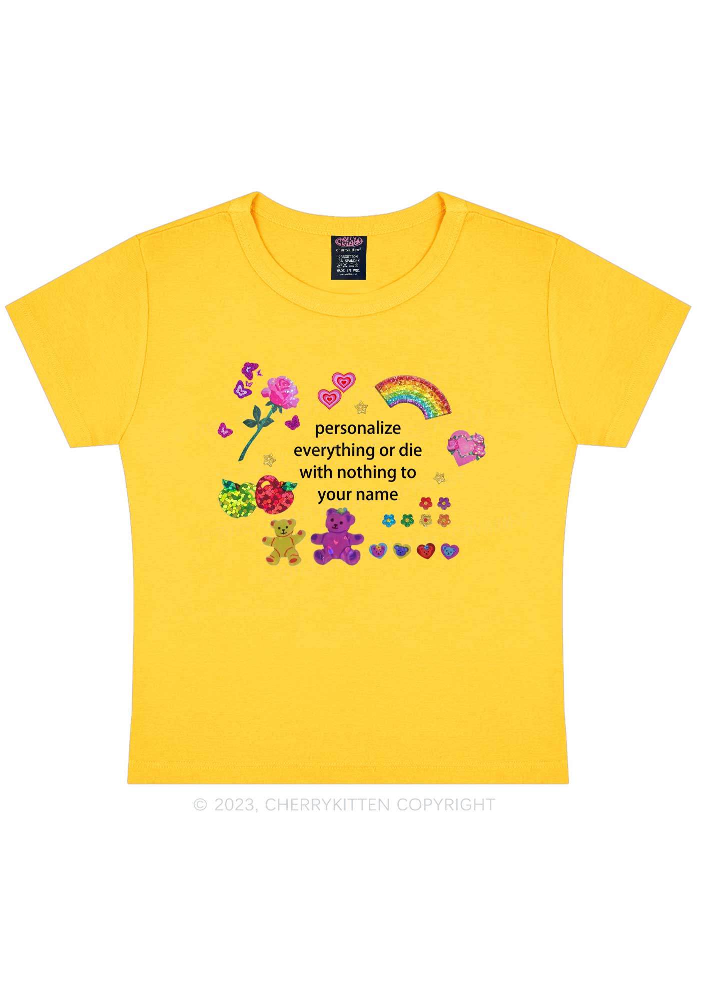 Everything Or Die Y2K Baby Tee Cherrykitten
