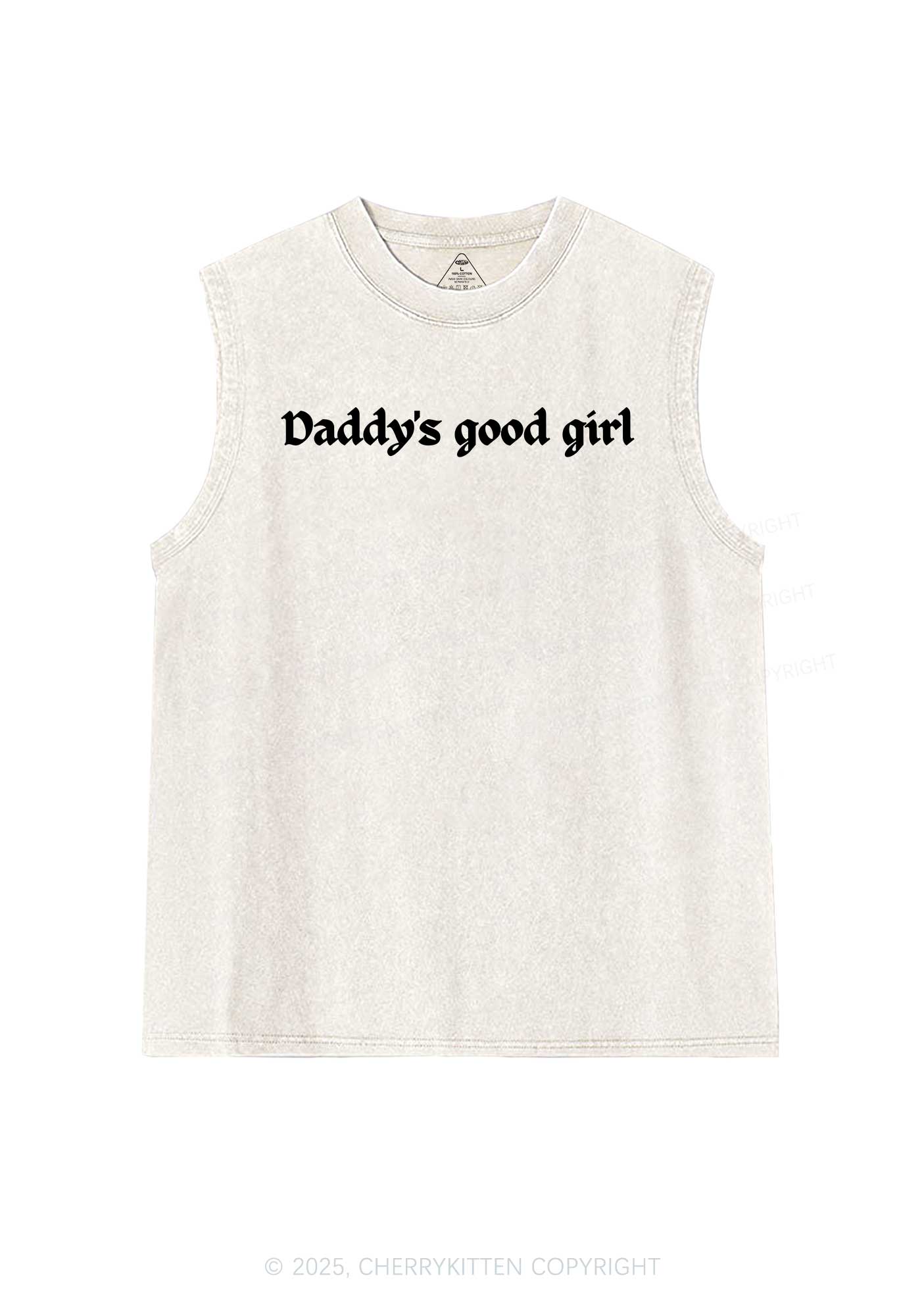 Daddys Good Girl Y2K Washed Muscle Tank Cherrykitten