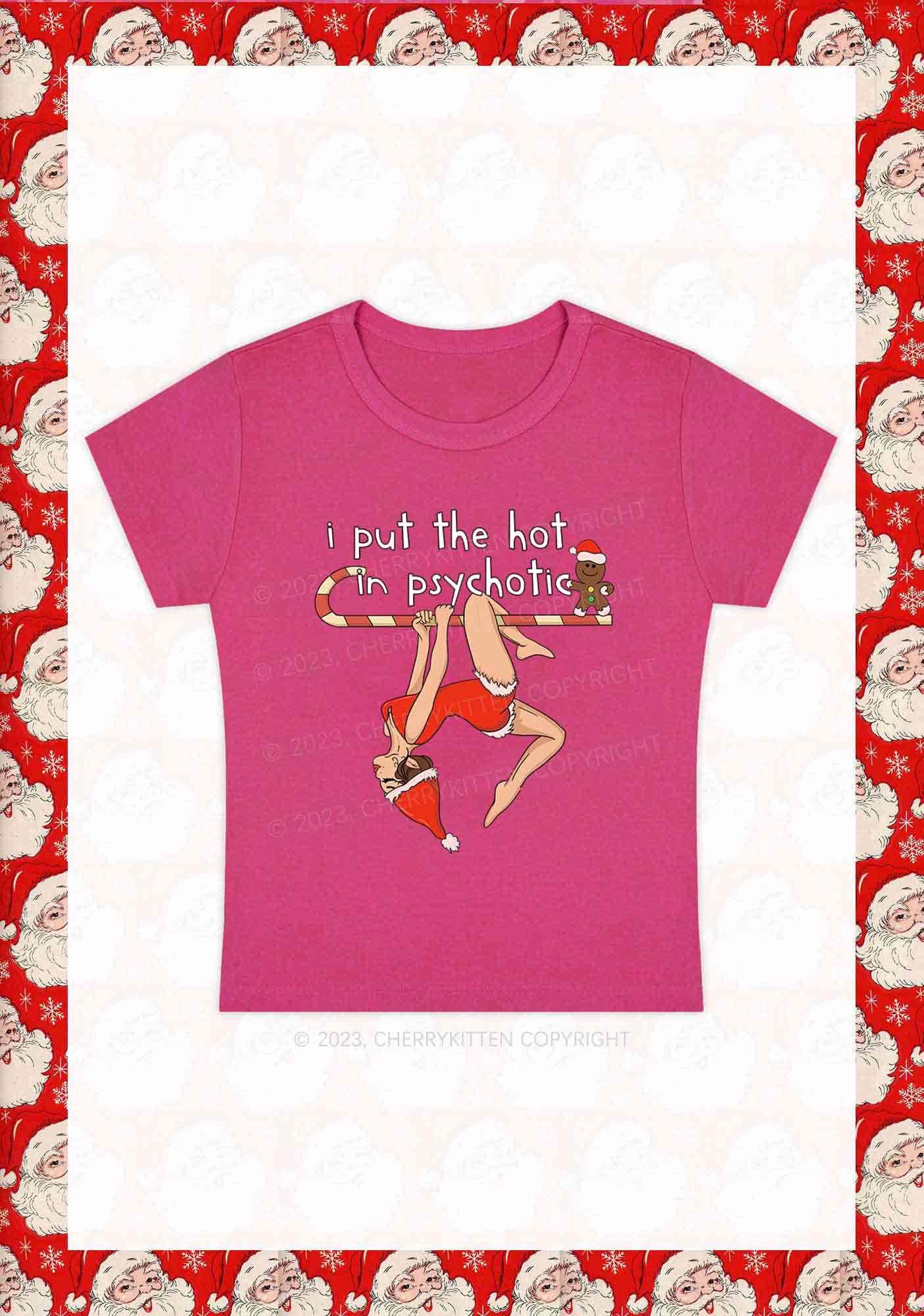 Christmas Yoga Girl Y2K Baby Tee Cherrykitten