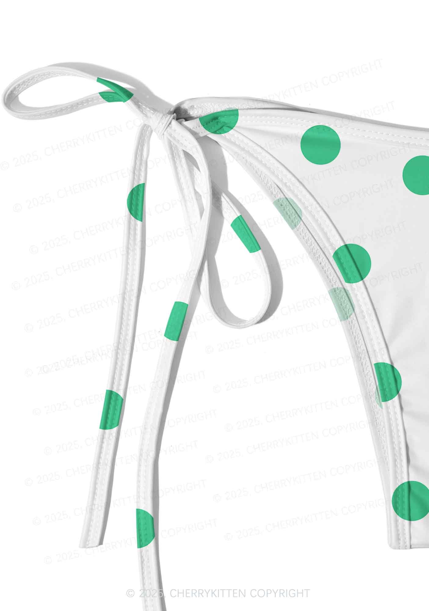 Green Dots Y2K Print Bikini Set Cherrykitten
