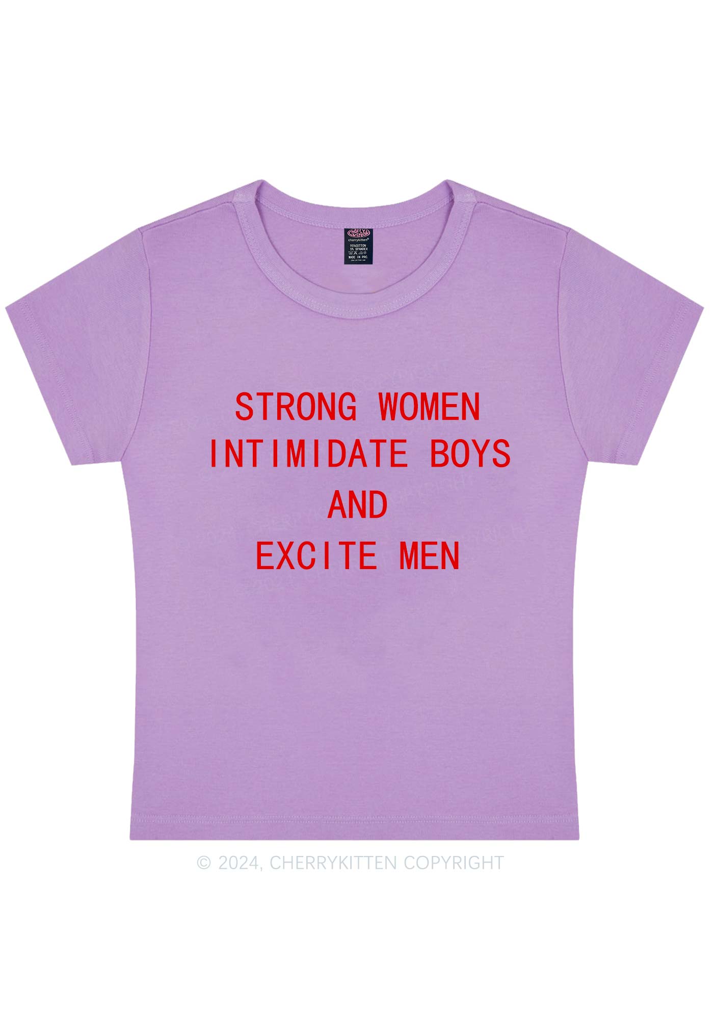 Strong Women Excite Men Y2K Baby Tee Cherrykitten