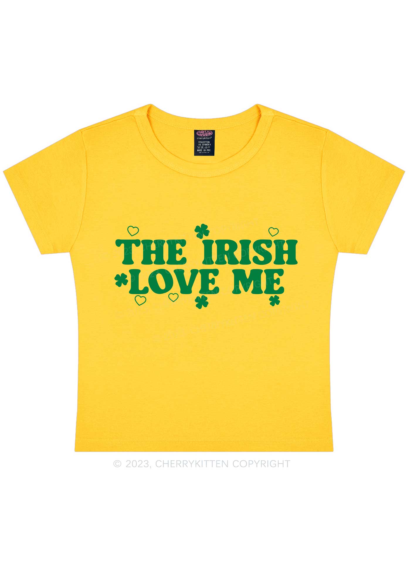 The Irish Love Me St Patricks Y2K Baby Tee Cherrykitten