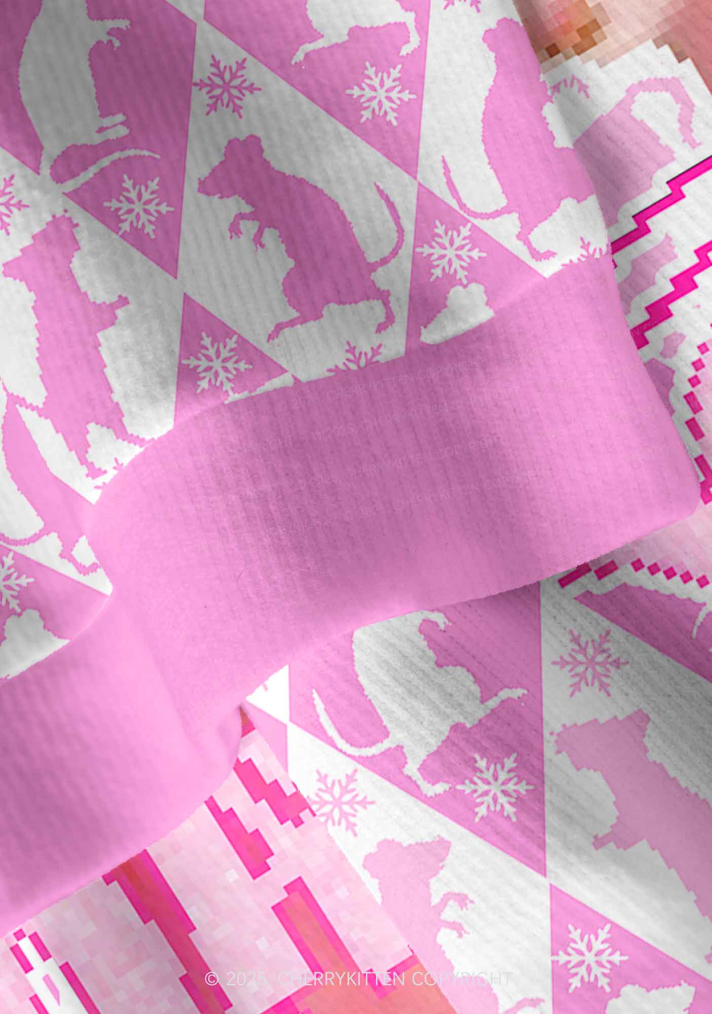 Sweet Pink Ratz Y2K Christmas Cardigan Knit Sweatshirt Cherrykitten