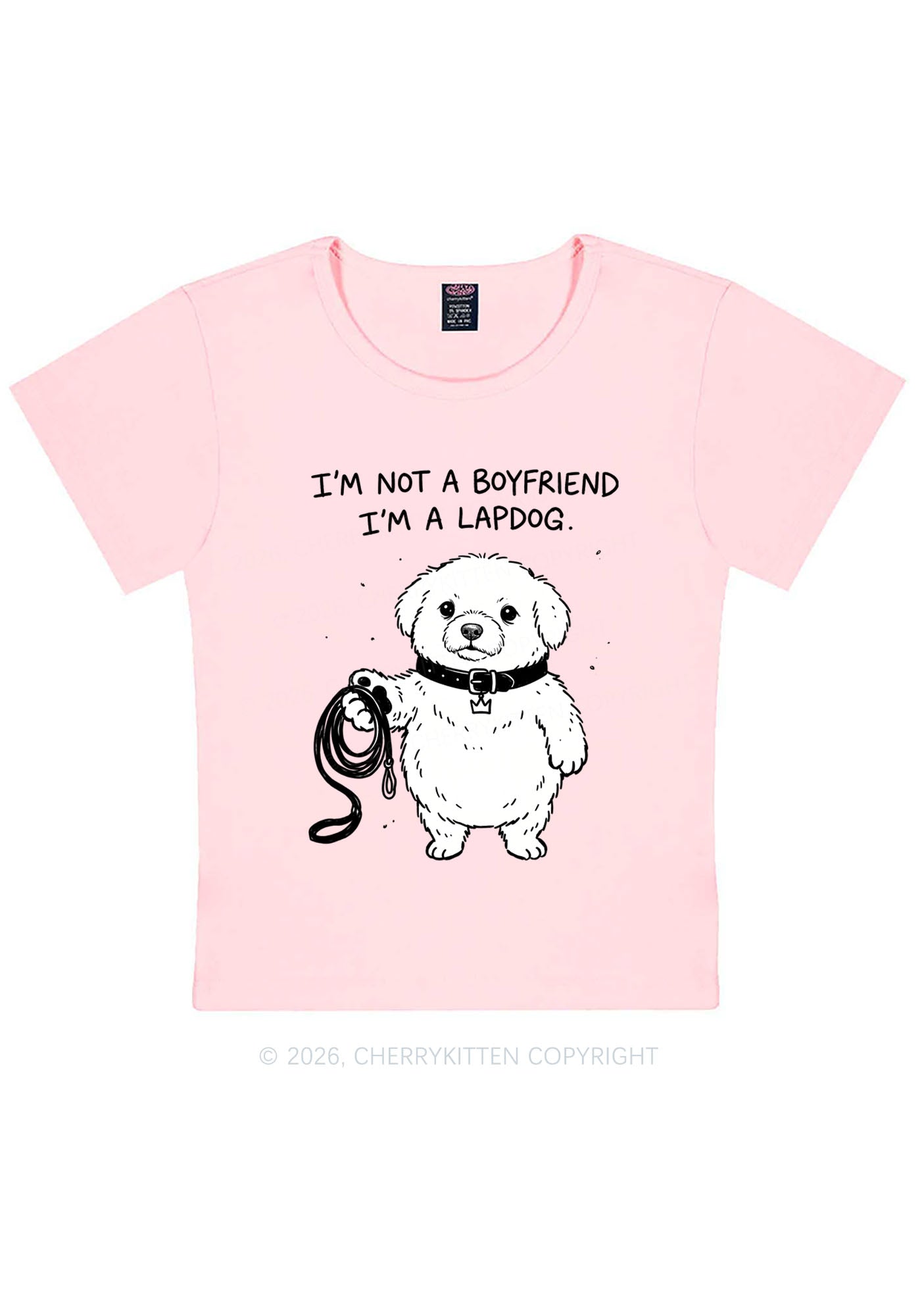 Im A Lapdog Y2K Baby Tee Cherrykitten