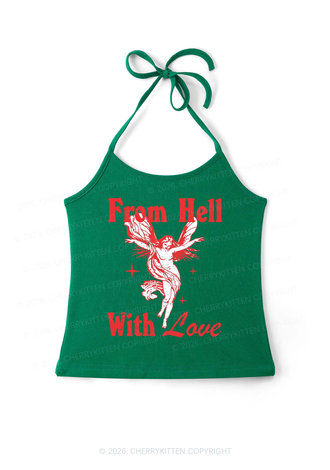 From Hall With Love Y2K Halter Neck Cami Cherrykitten