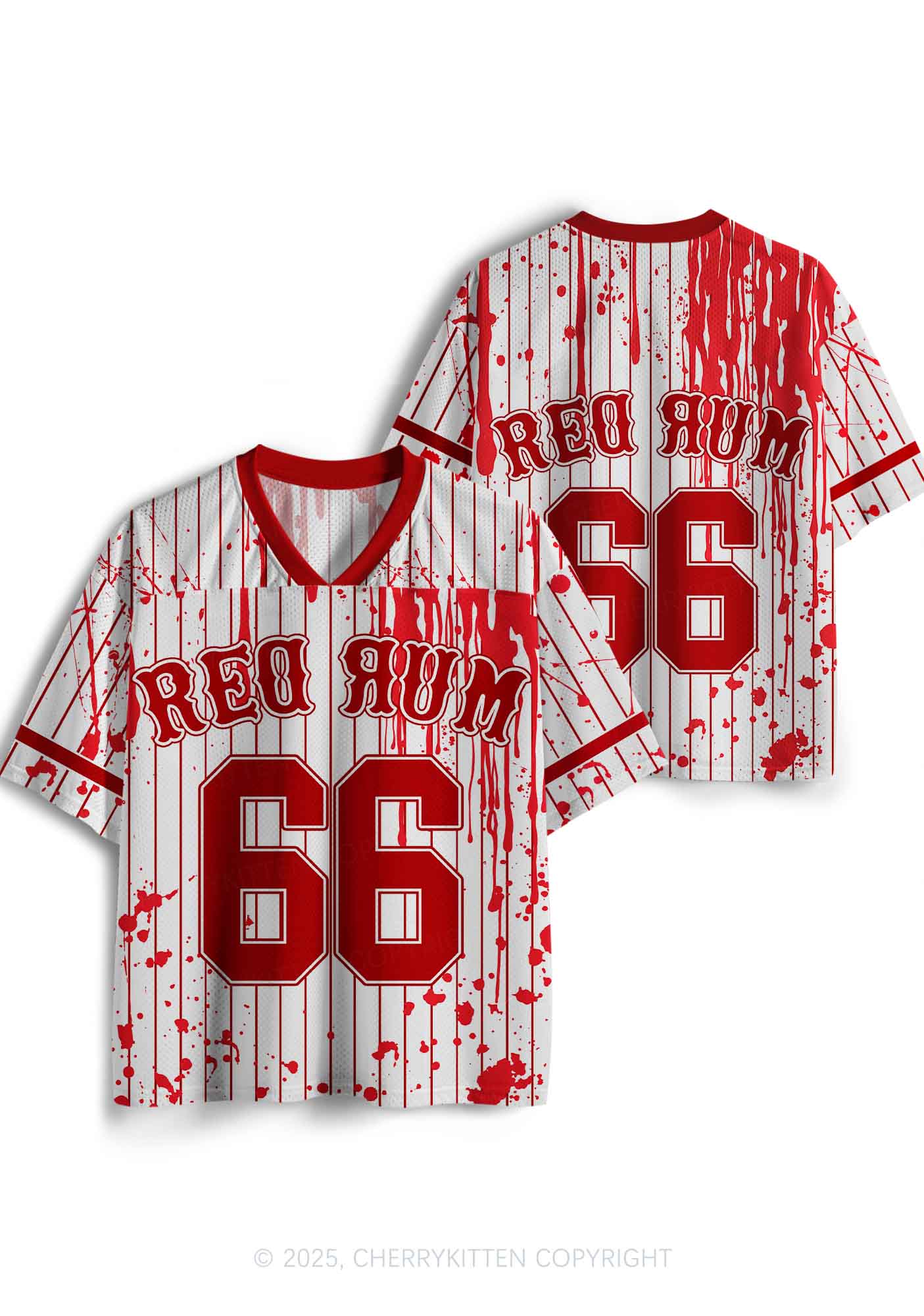 Halloween Custom Red Rum Blood Y2K Sport Jersey Shirts Cherrykitten