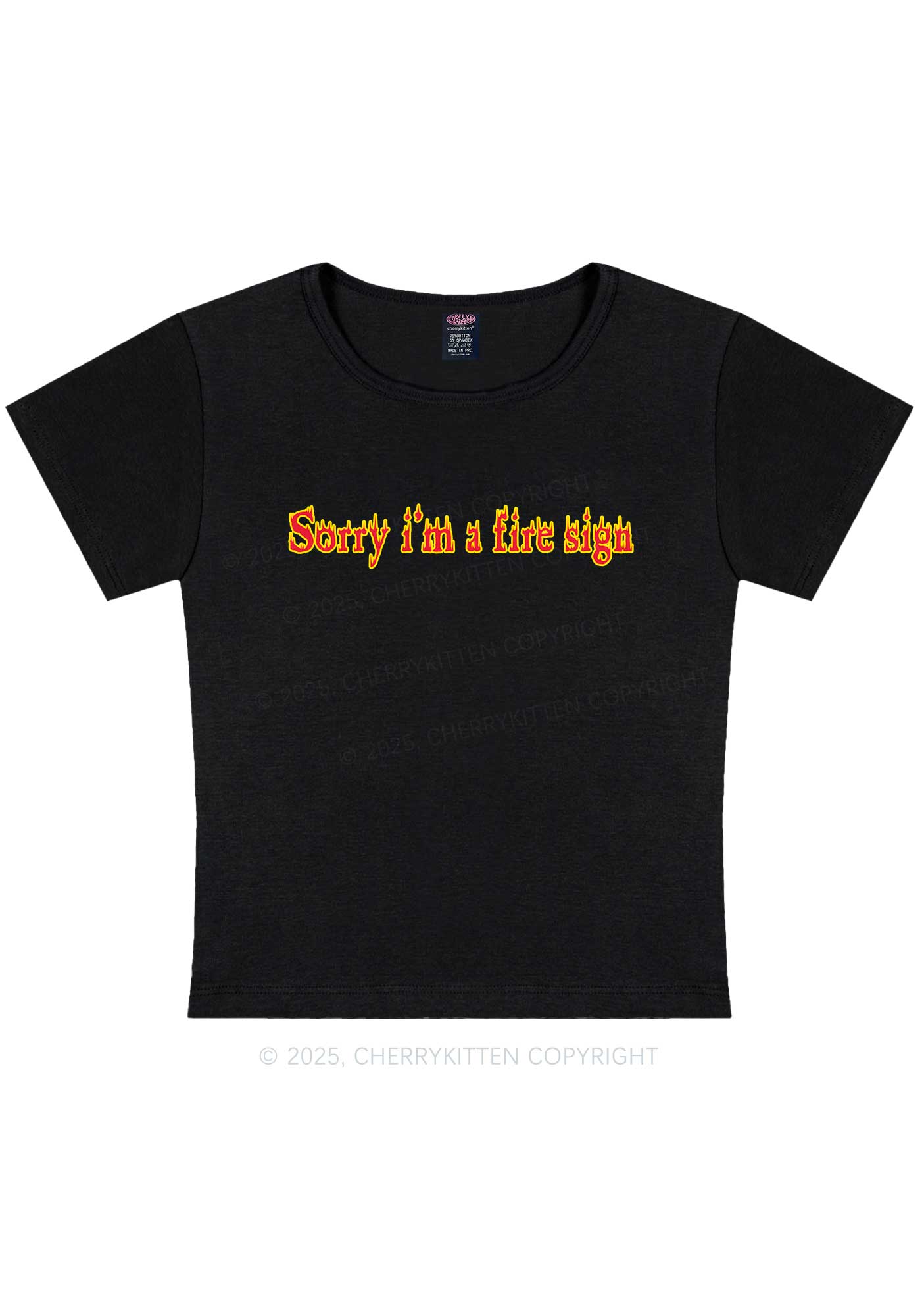 Fire Sign Y2K Baby Tee Cherrykitten