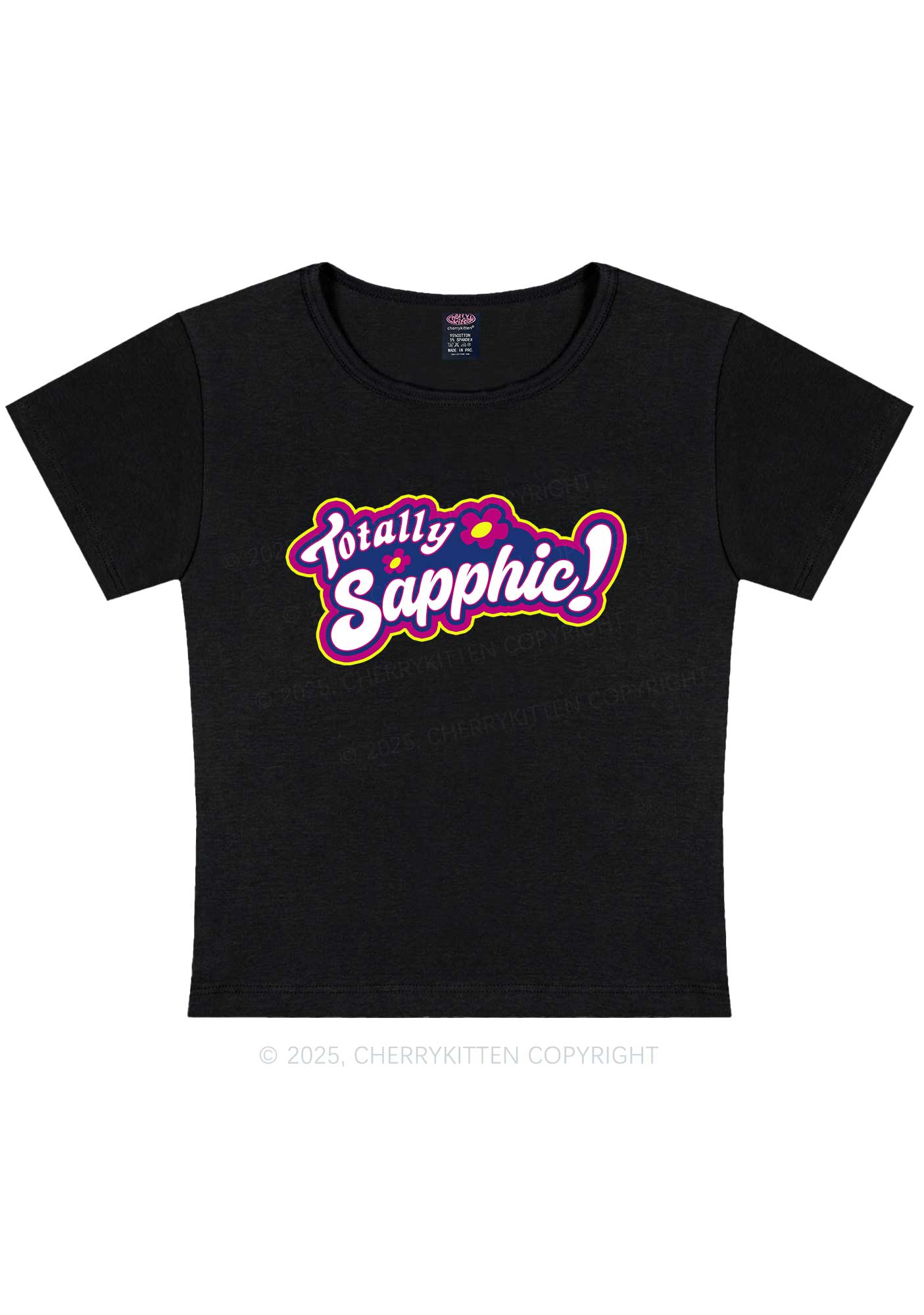 Totally Sapphic Pride Y2K Baby Tee Cherrykitten