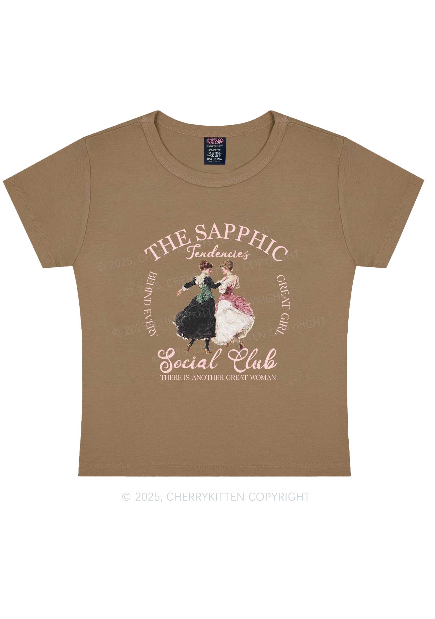 The Sapphic Pride Y2K Baby Tee Cherrykitten