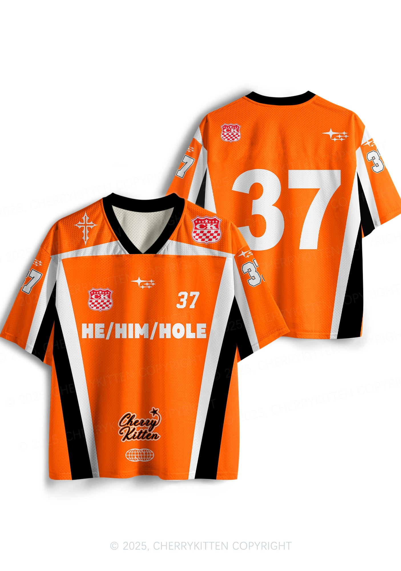 Custom Orange He Him Hole Pride Y2K Sport Jersey Shirts Cherrykitten