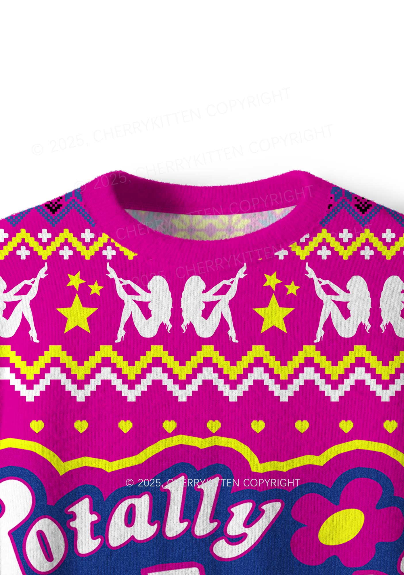 Totally Slxt Y2K Christmas Knit Sweatshirt Cherrykitten