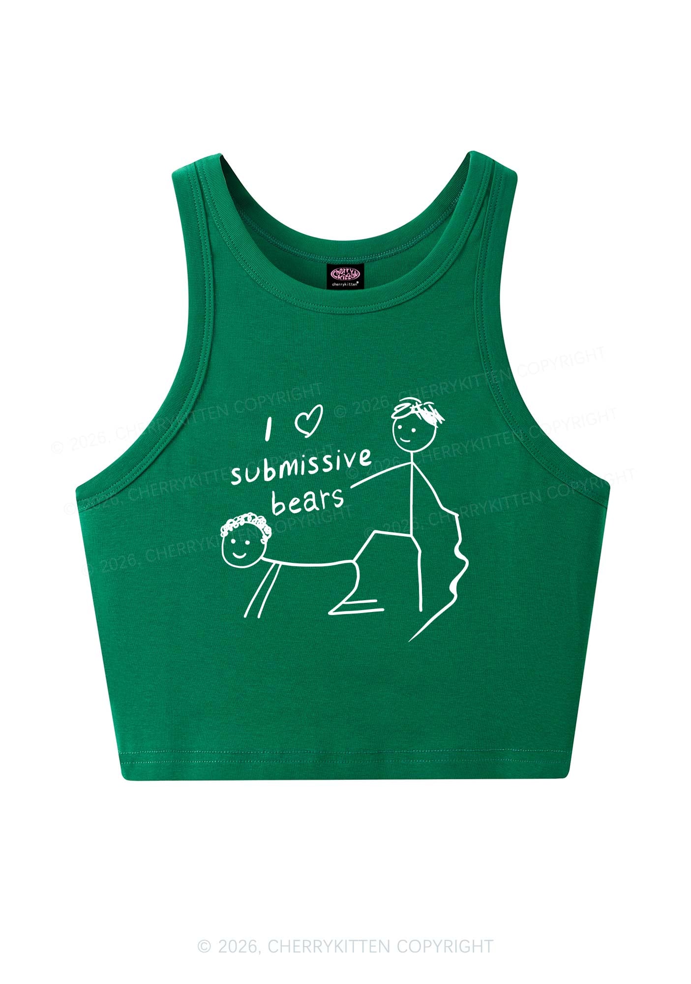 I Love S Bears Y2K Crop Tank Top Cherrykitten