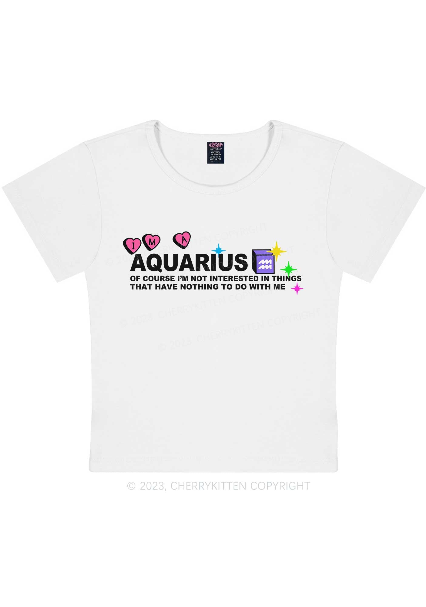 Curvy I'm A Aquarius Y2K Baby Tee Cherrykitten