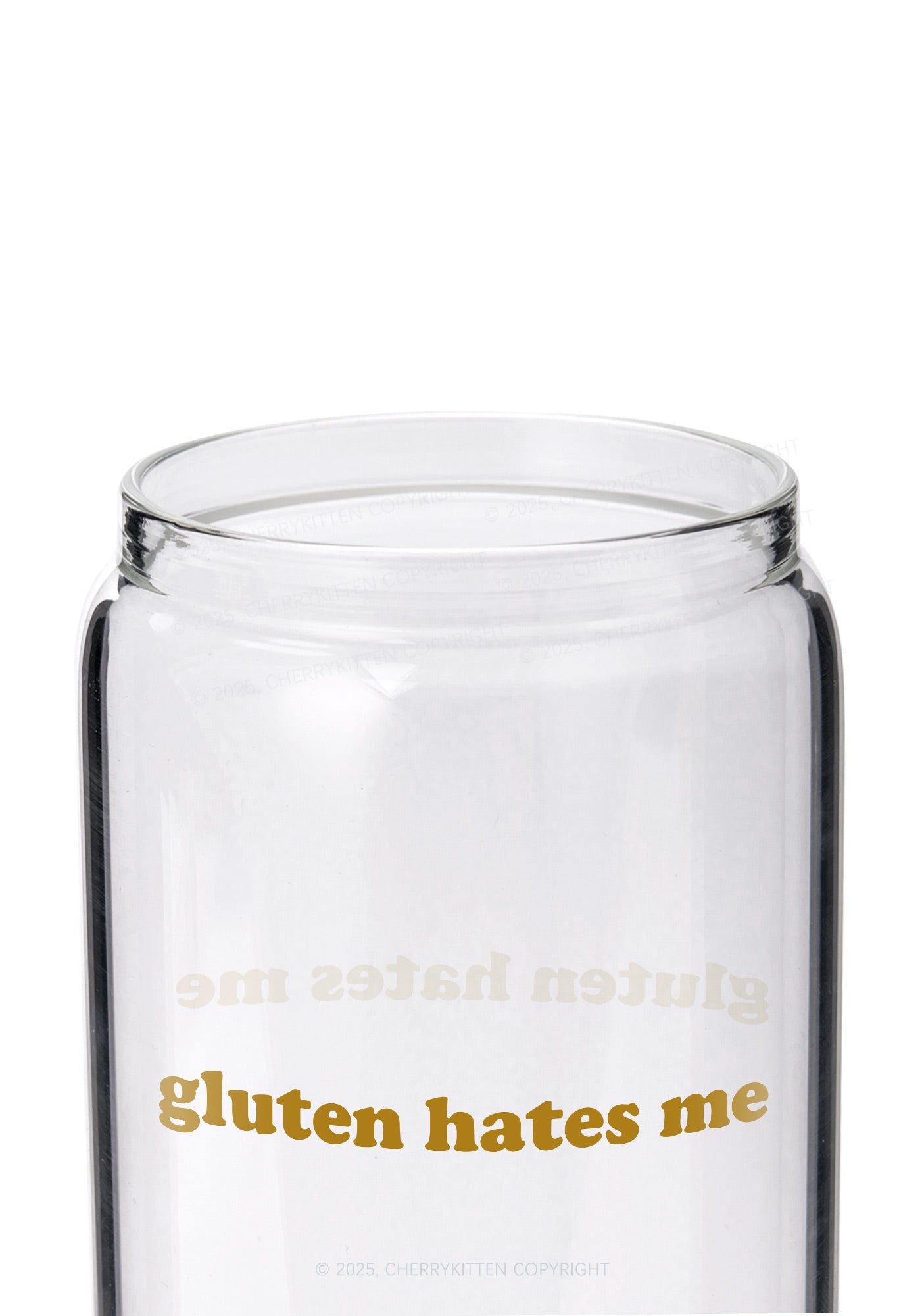 Gluten Hates Me Y2K Printed Glass Cup Cherrykitten