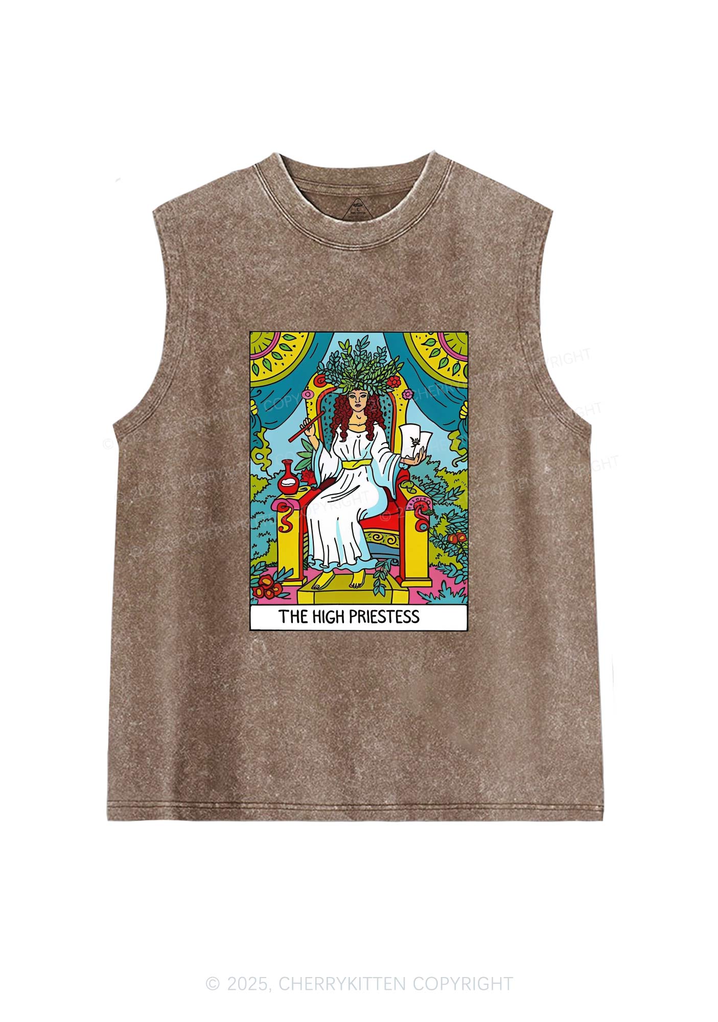 The High Priestess Y2K Washed Tank Cherrykitten