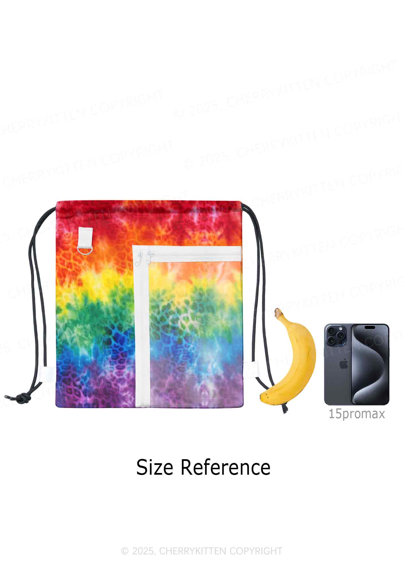 Rainbow Leopard Tie Dye Pride Y2K Drawstring Itabag Backpack Cherrykitten
