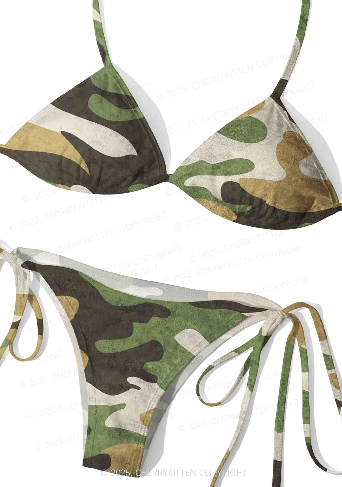 Camouflage Pattern Y2K Print Bikini Set Cherrykitten