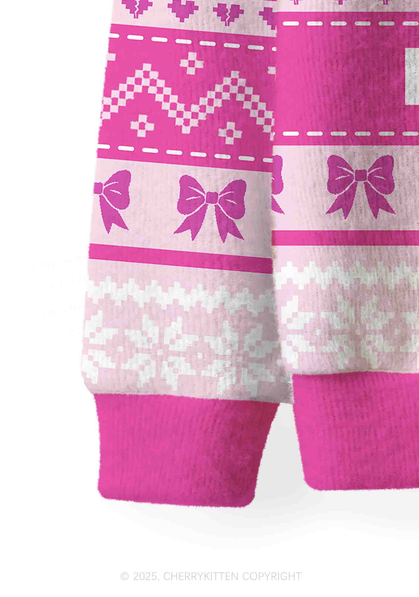 Emotional Support Bottom Pride Y2K Christmas Cardigan Knit Sweatshirt Cherrykitten
