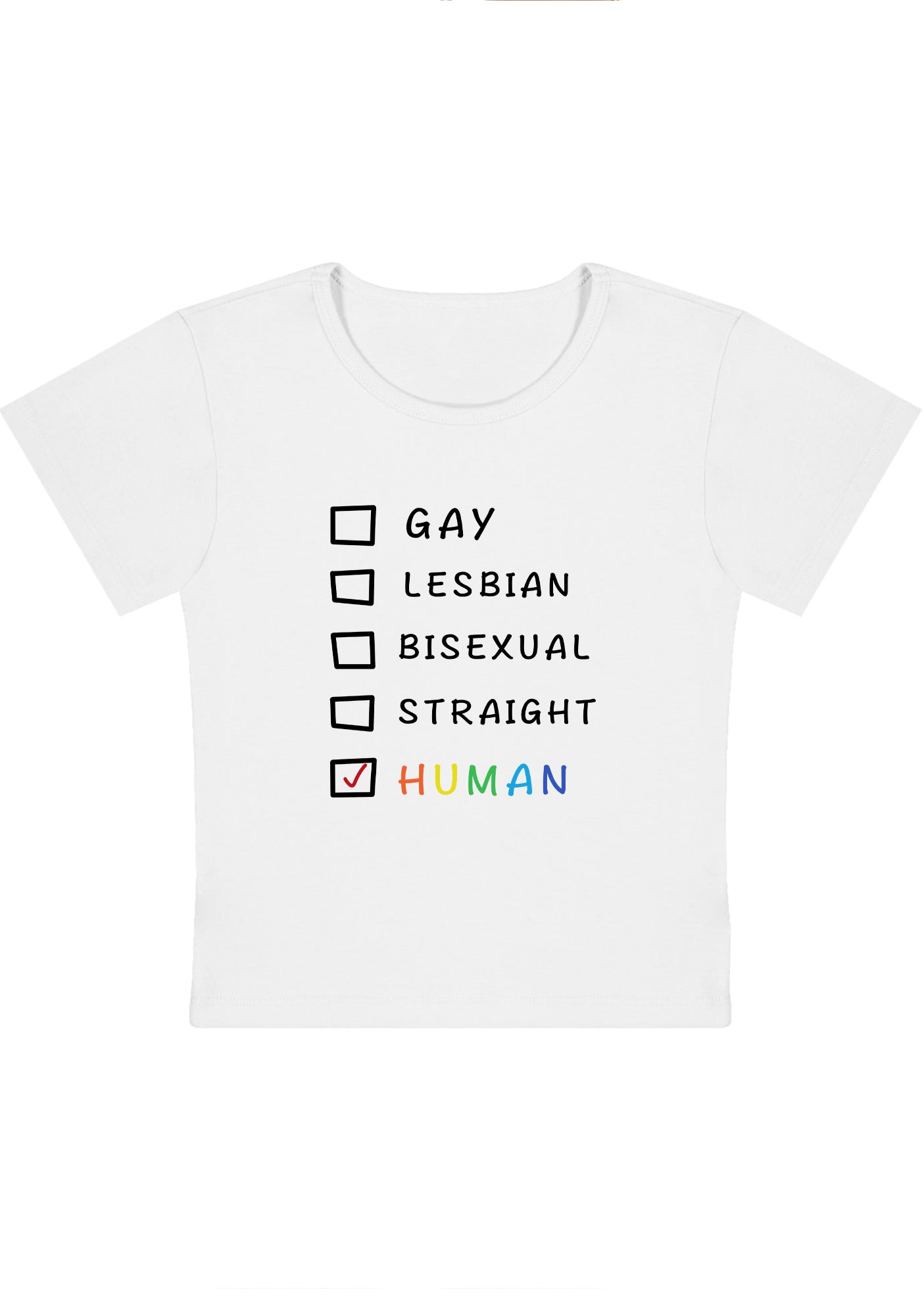 Curvy Gay Lesbian Bisexual Straight Human Baby Tee