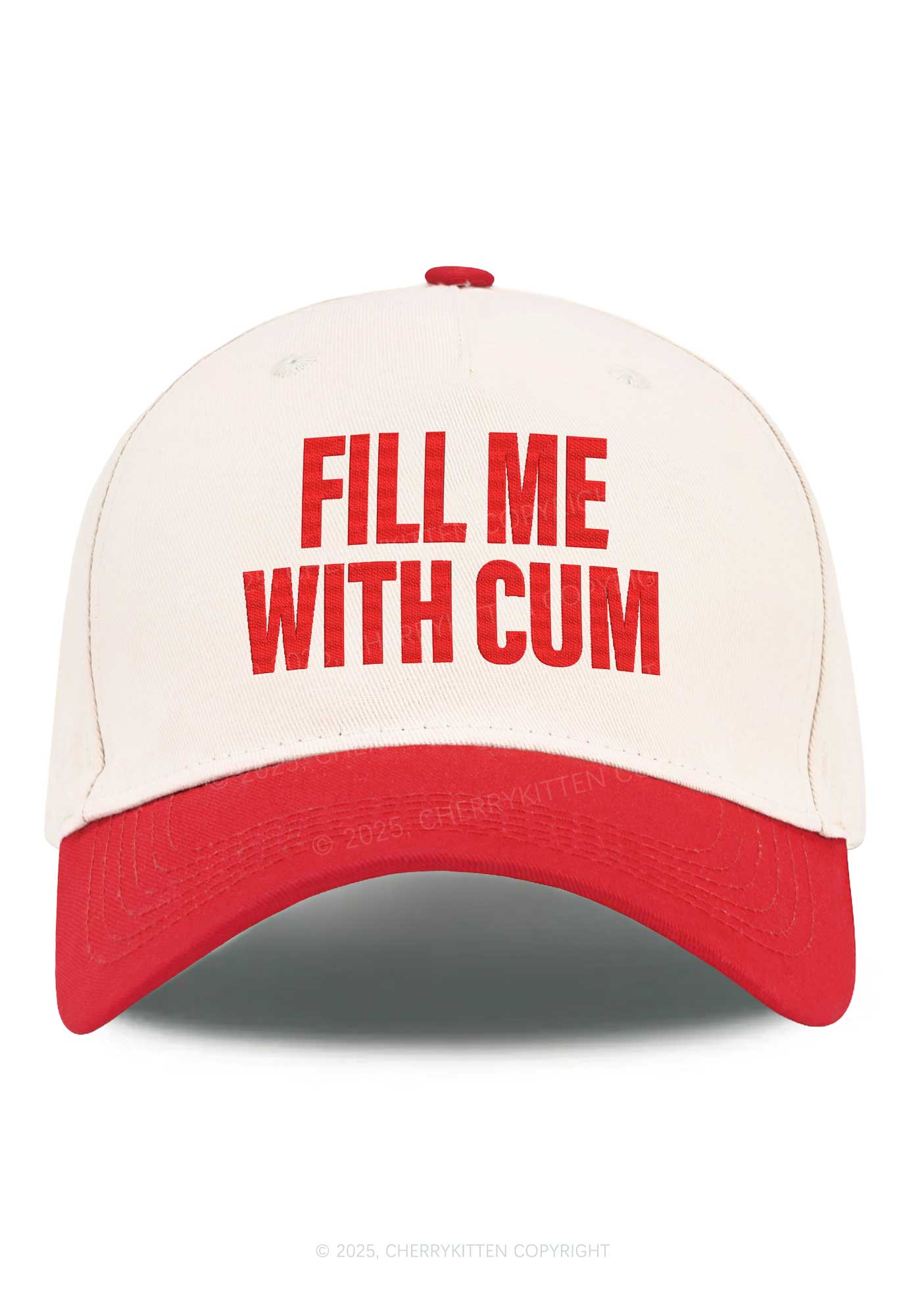 Embroidered Fill Me With Cxm Y2K Color Block Baseball Cap Cherrykitten