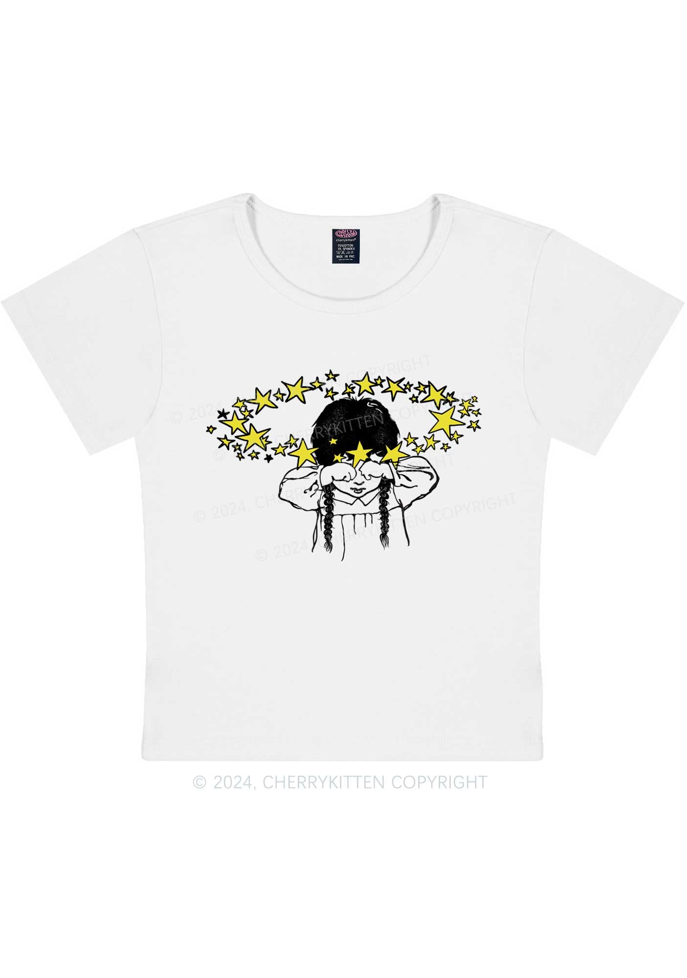 Stars In Your Eyes Y2K Baby Tee Cherrykitten
