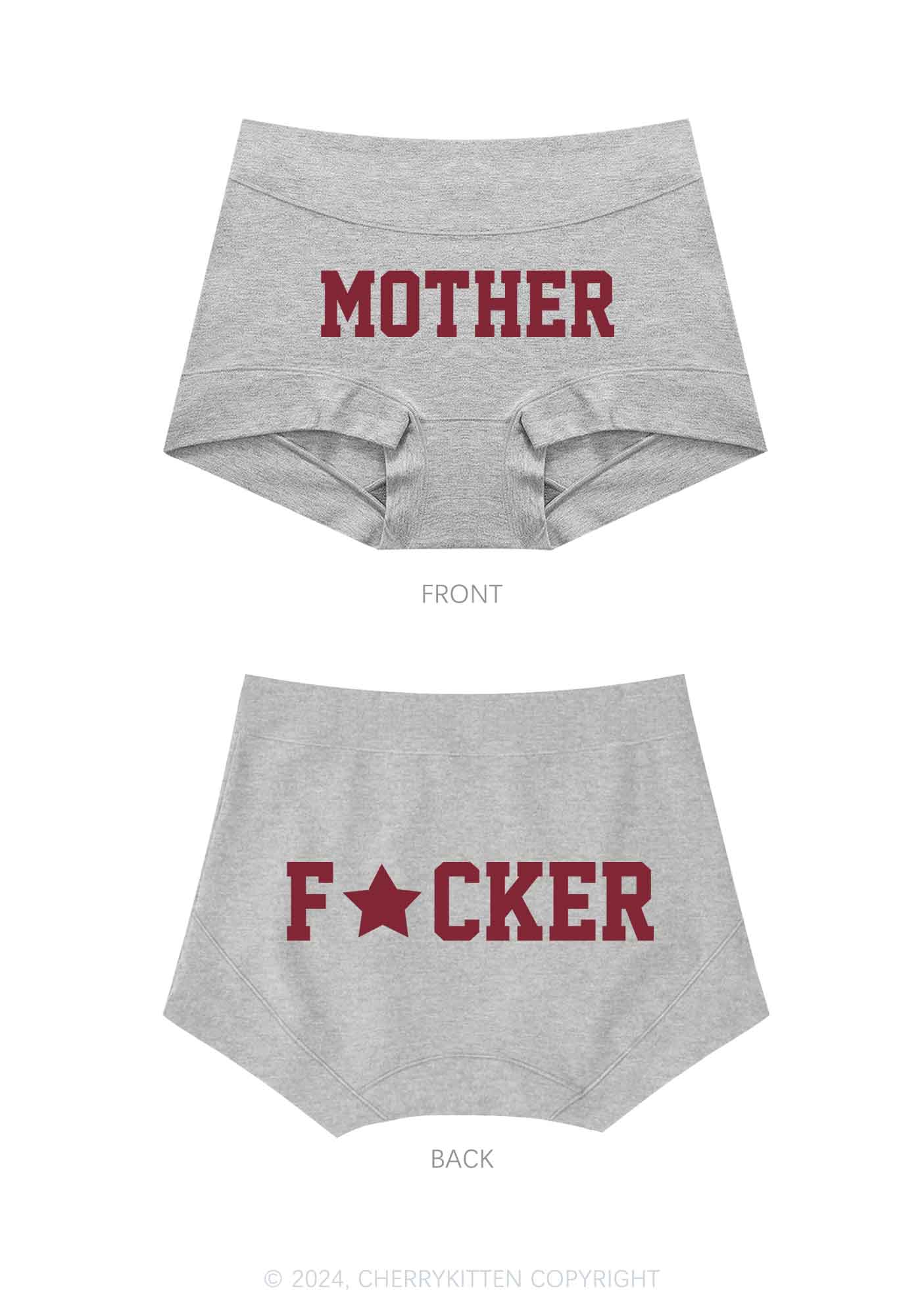 Motherfxcker Two Sides Y2K Mid Rise Waist Boyshort Cherrykitten