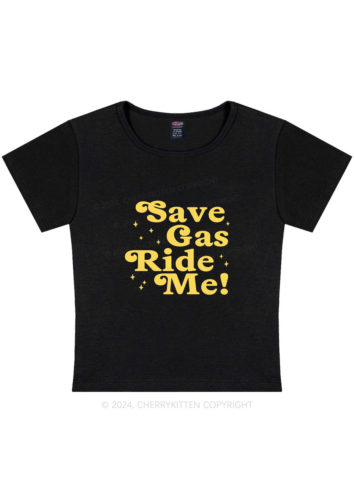 Curvy Save Gas Ride Me Y2K Baby Tee Cherrykitten