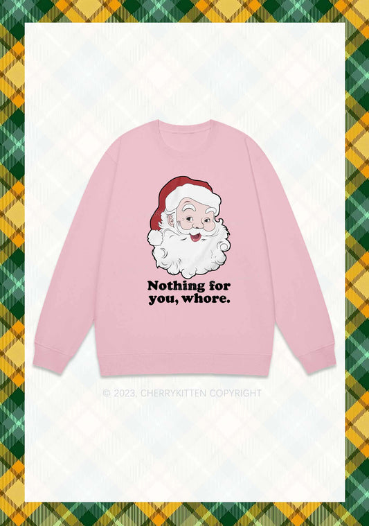 Santa Nothing For You Christmas Y2K Sweatshirt Cherrykitten