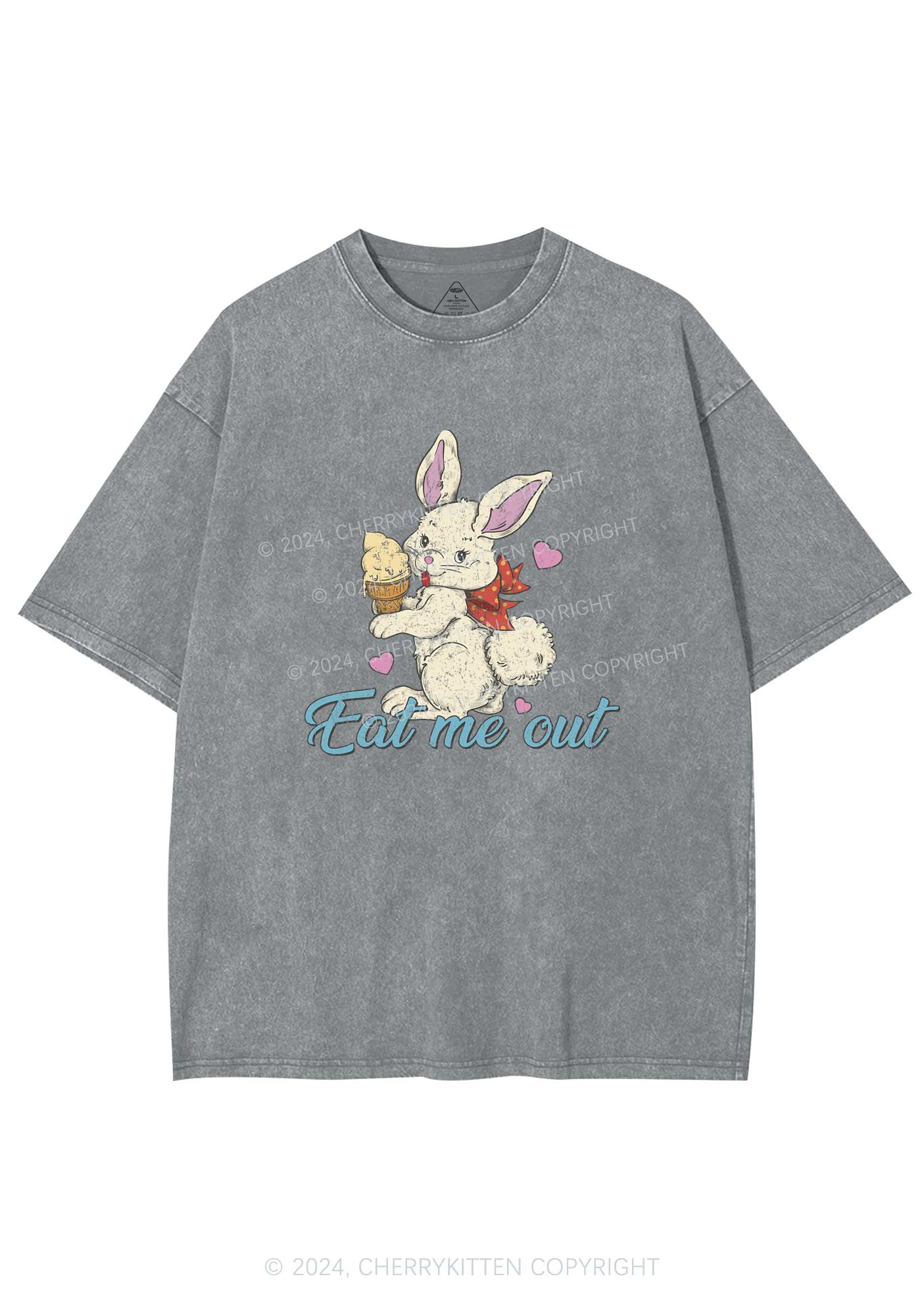 Eat Me Out Bunny Y2K Washed Tee Cherrykitten